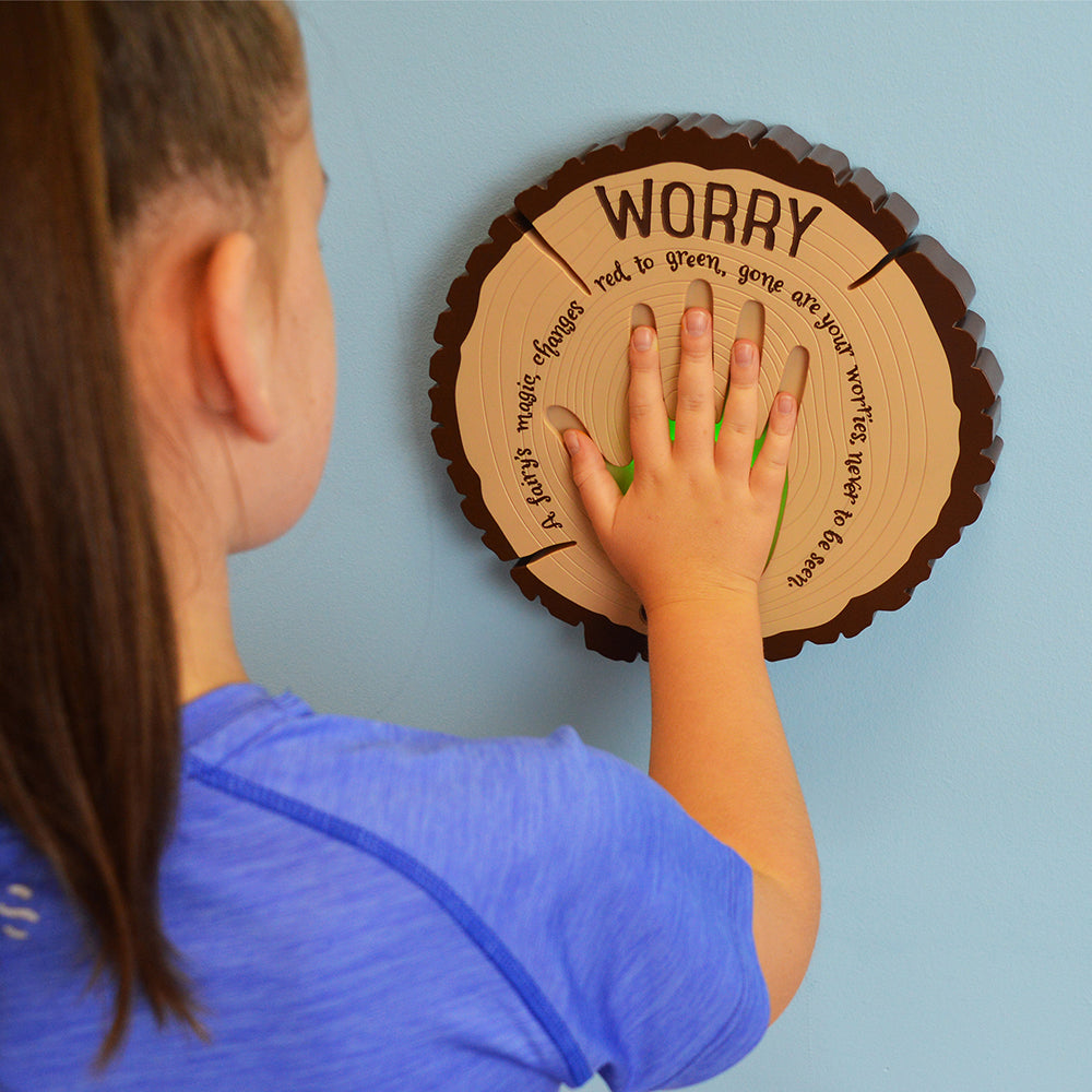 Kid Interacting With Emotions Worry Board