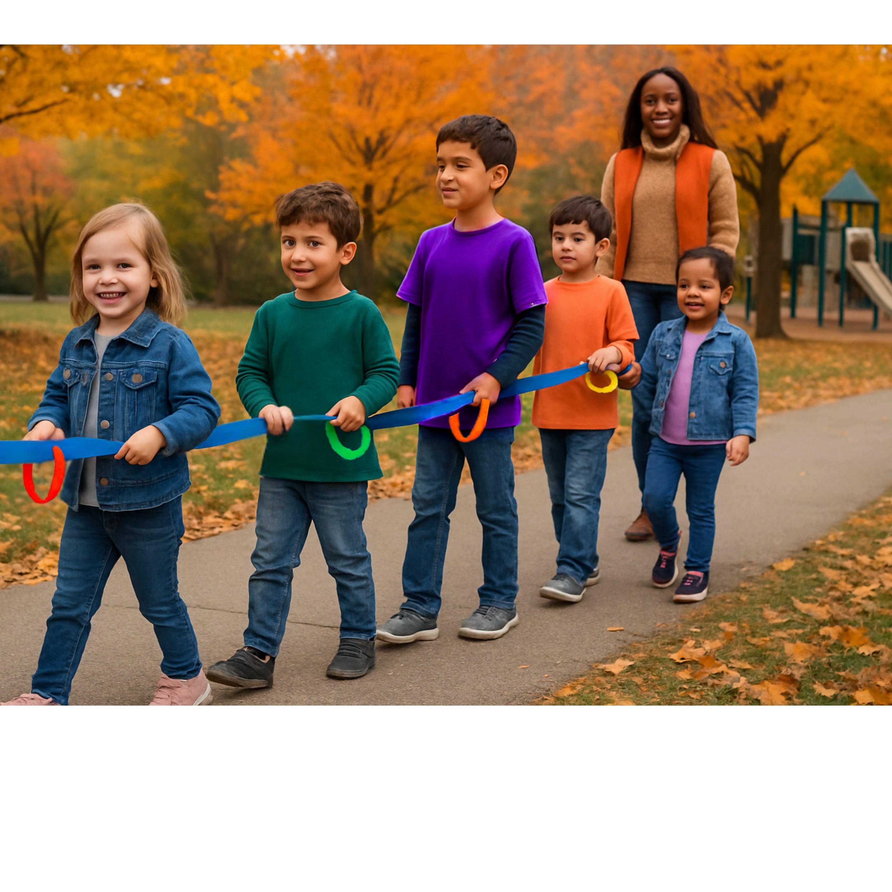 Walking Rope | Colorful Safety Line with 12 Easy-To-Grasp Handles