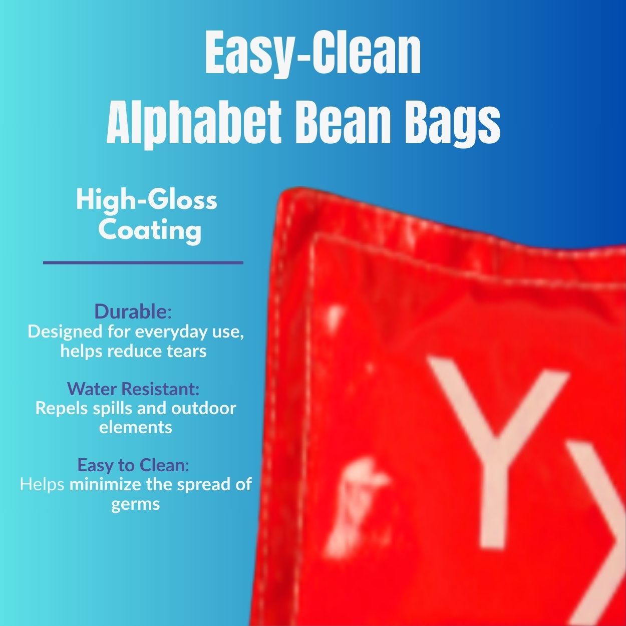 Alphabet Bean Bags Info Graph About High-Gloss Coating