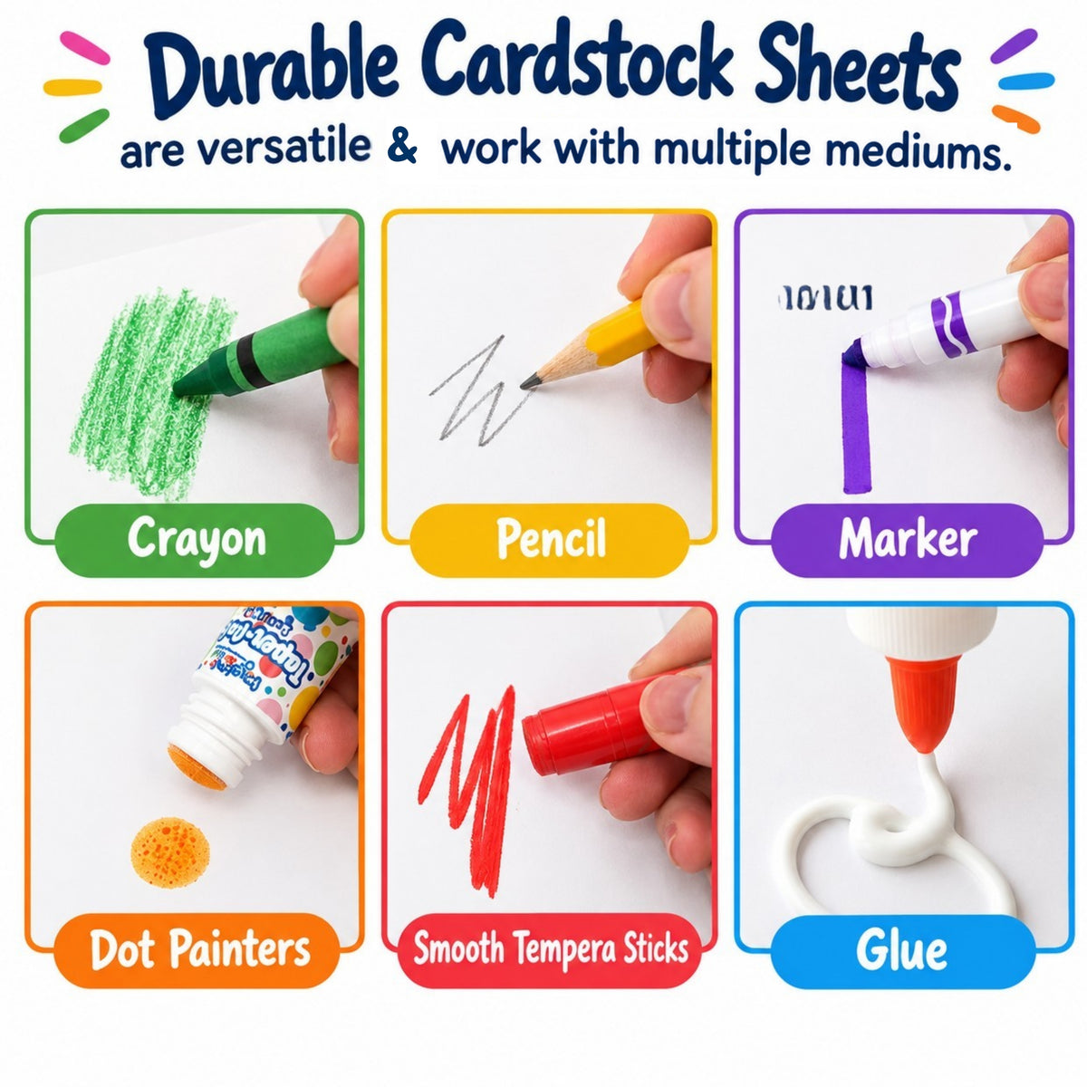 Dual-Sided Cardstock Sheets – 7½" x 6", 24 Sheets