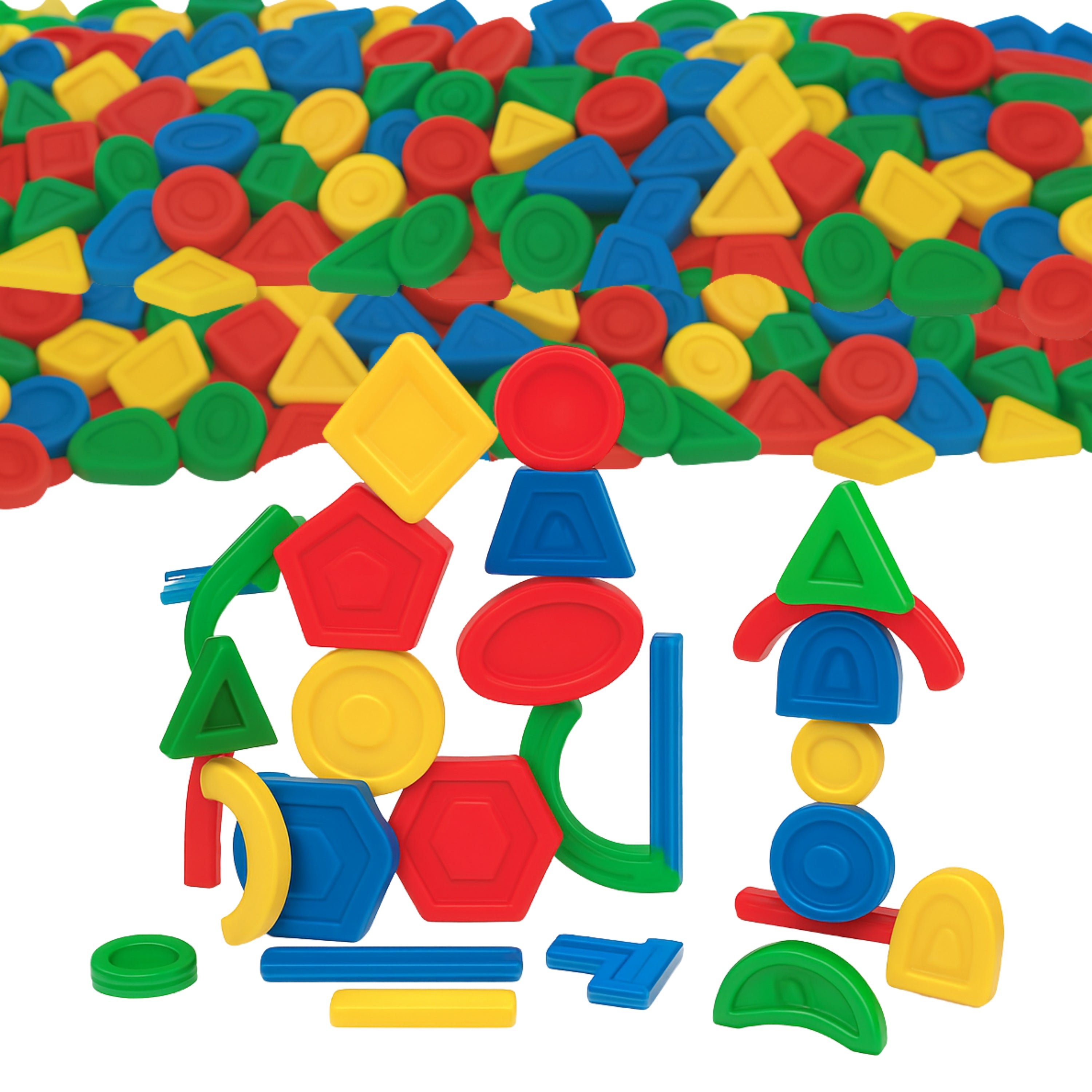 Building Shapes 300-Piece Set – STEM Construction Toy for Preschool and Early Education