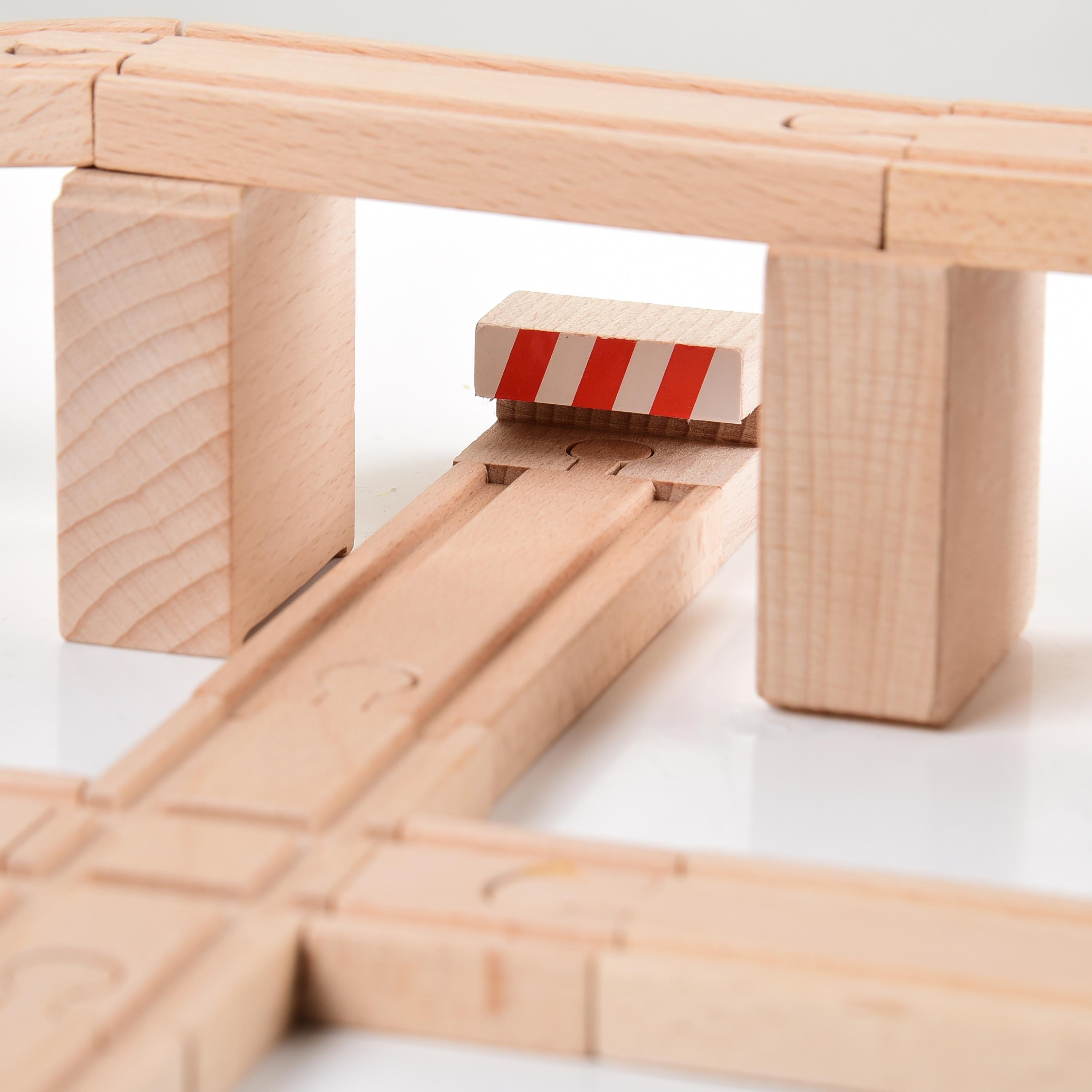 Wooden Train Track Set, 26 Pieces