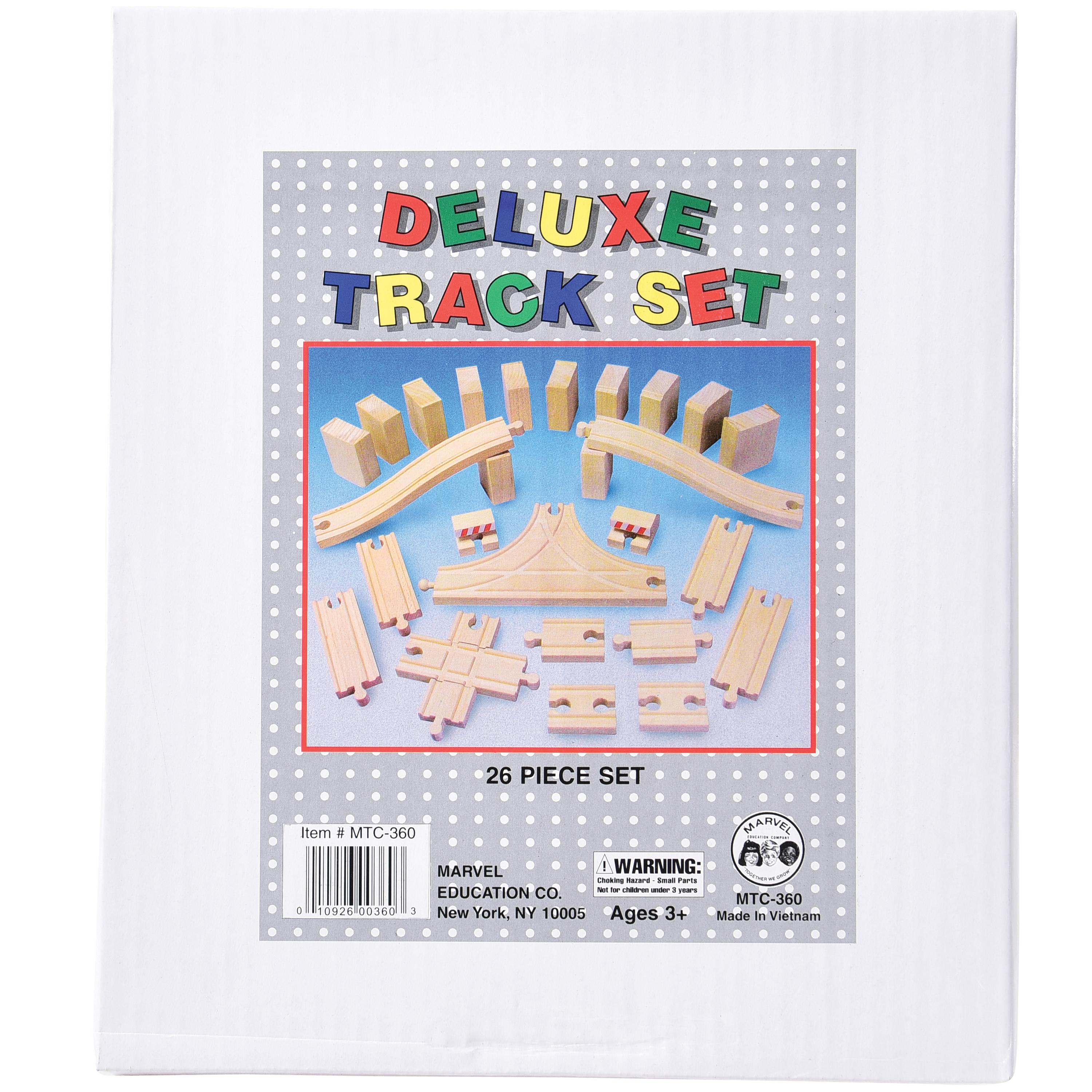 Wooden Train Track Set, 26 Pieces