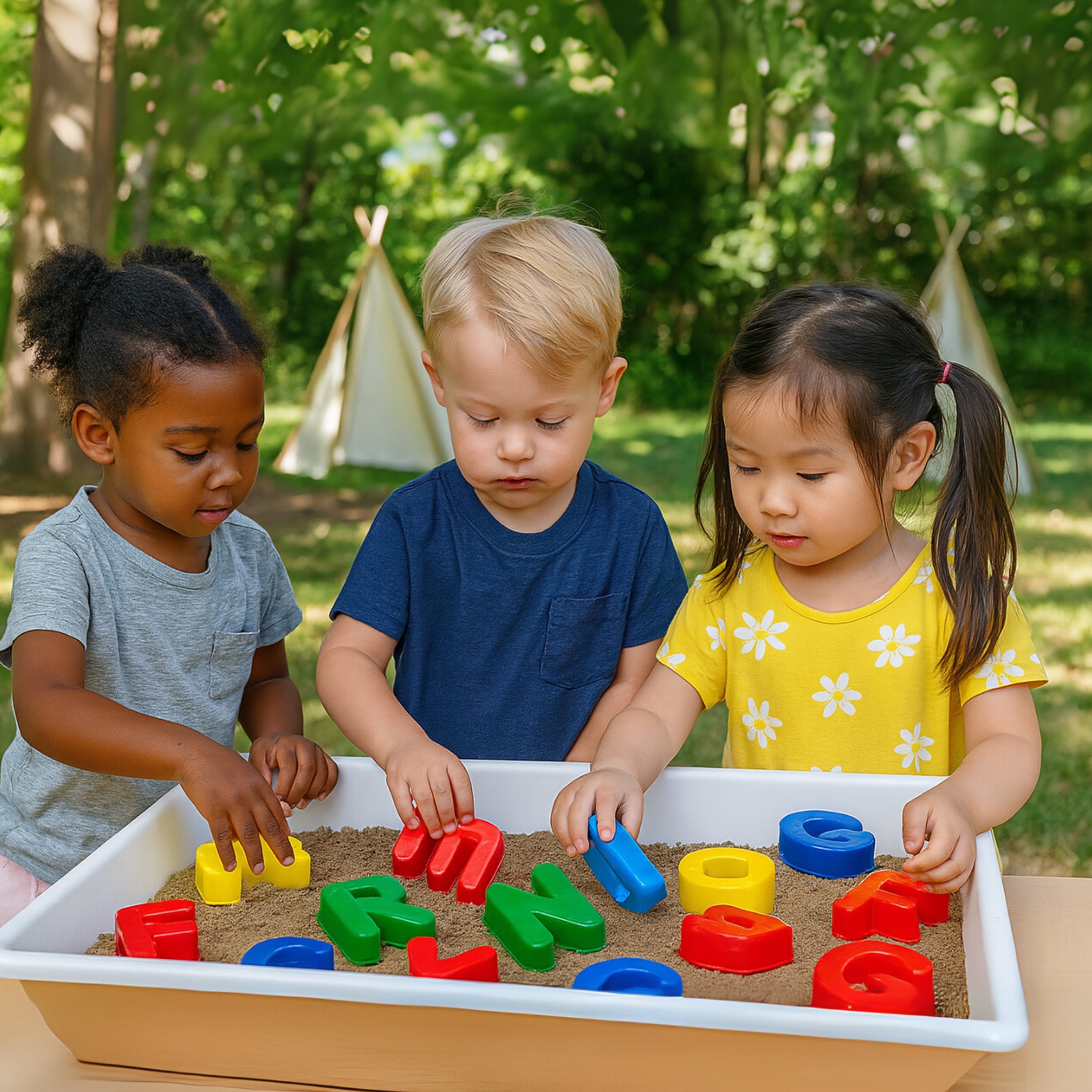 Alphabet Sand Molds – 26 Plastic Uppercase Letter Molds for Sensory Play