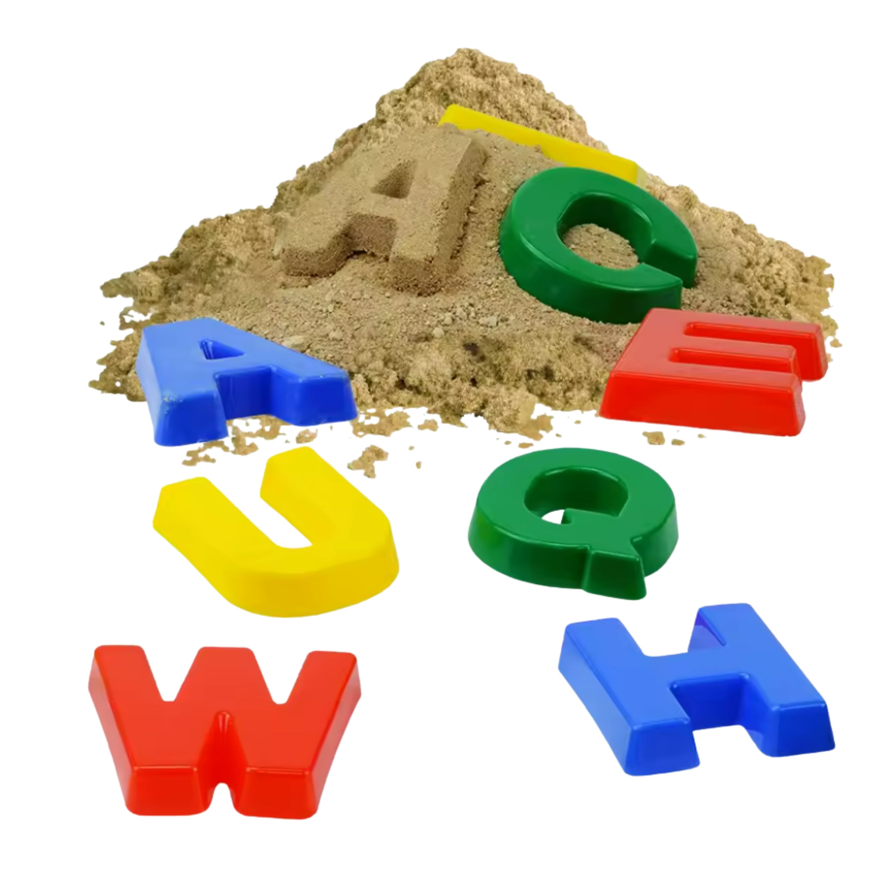 Alphabet Sand Molds – 26 Plastic Uppercase Letter Molds for Sensory Play