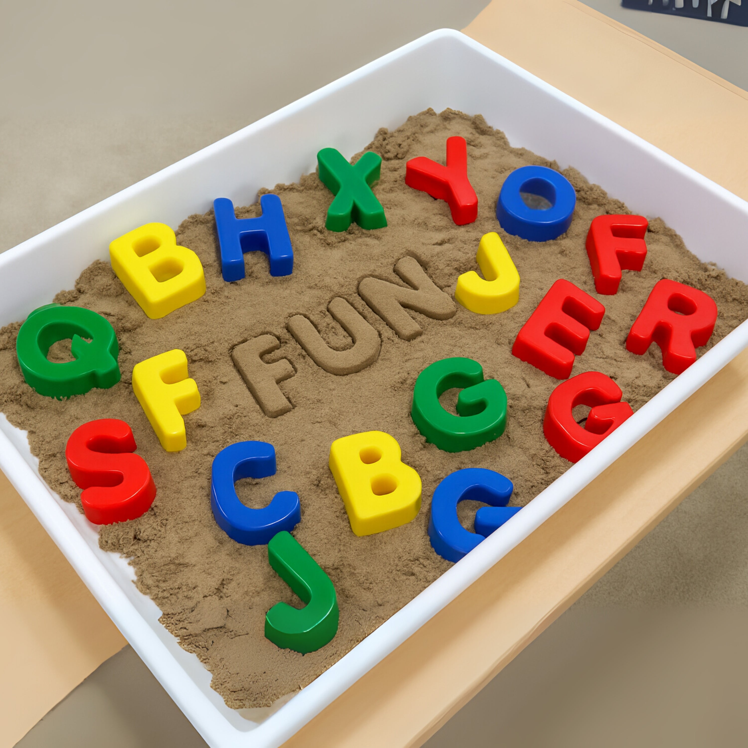 Alphabet Sand Molds – 26 Plastic Uppercase Letter Molds for Sensory Play