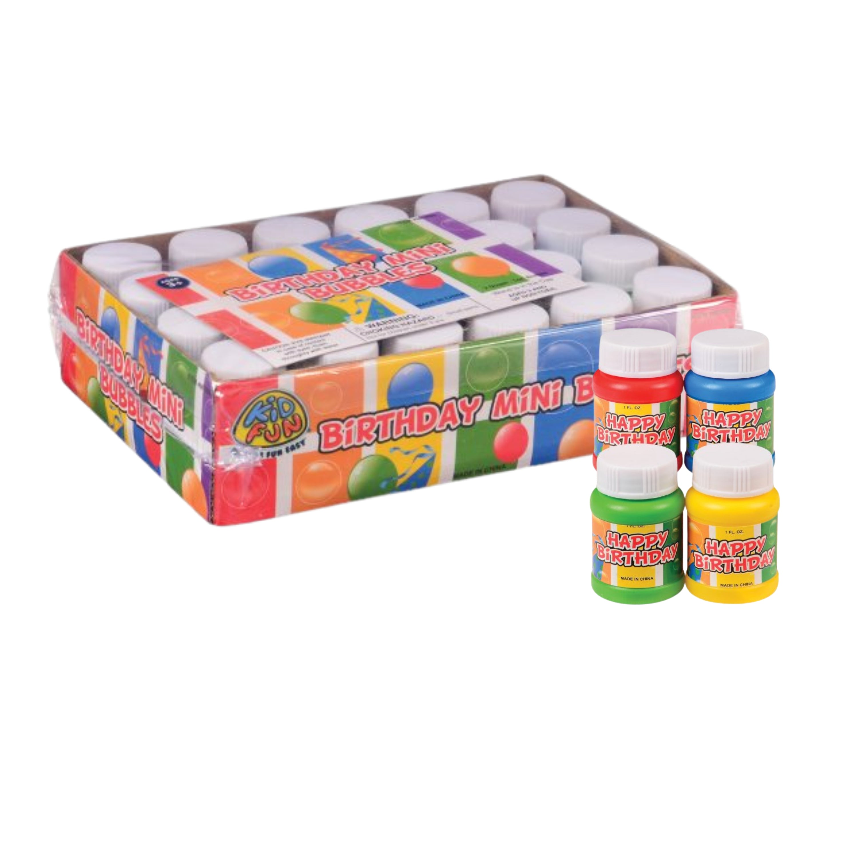 Birthday Celebration Bubbles – Classroom Birthday Bubbles, 1 fl oz Bottles, Set of 24