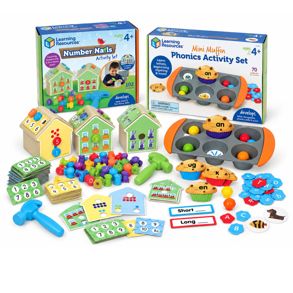 Phonics & Fine Motor Math Learning Bundle