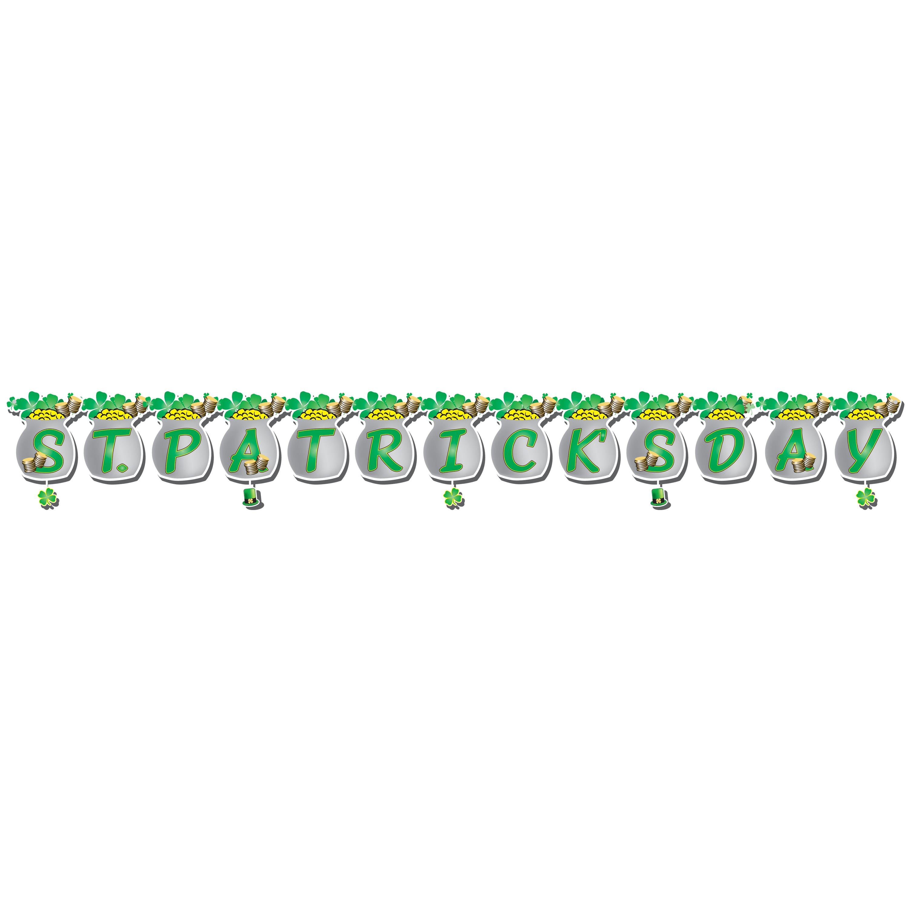 St. Patrick’s Day Classroom Banner – Festive Shamrock & Pot of Gold Décor