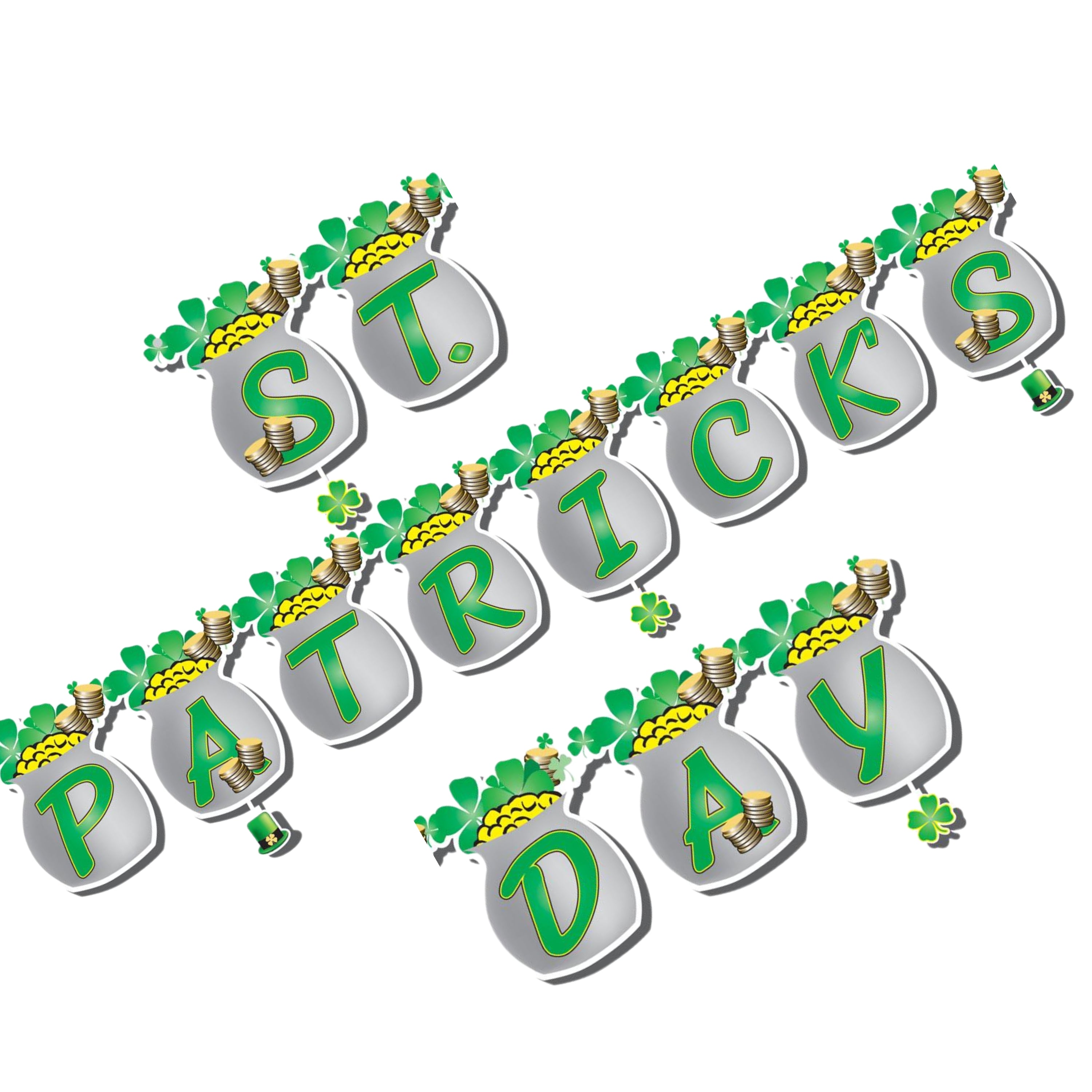 St. Patrick’s Day Classroom Banner – Festive Shamrock & Pot of Gold Décor