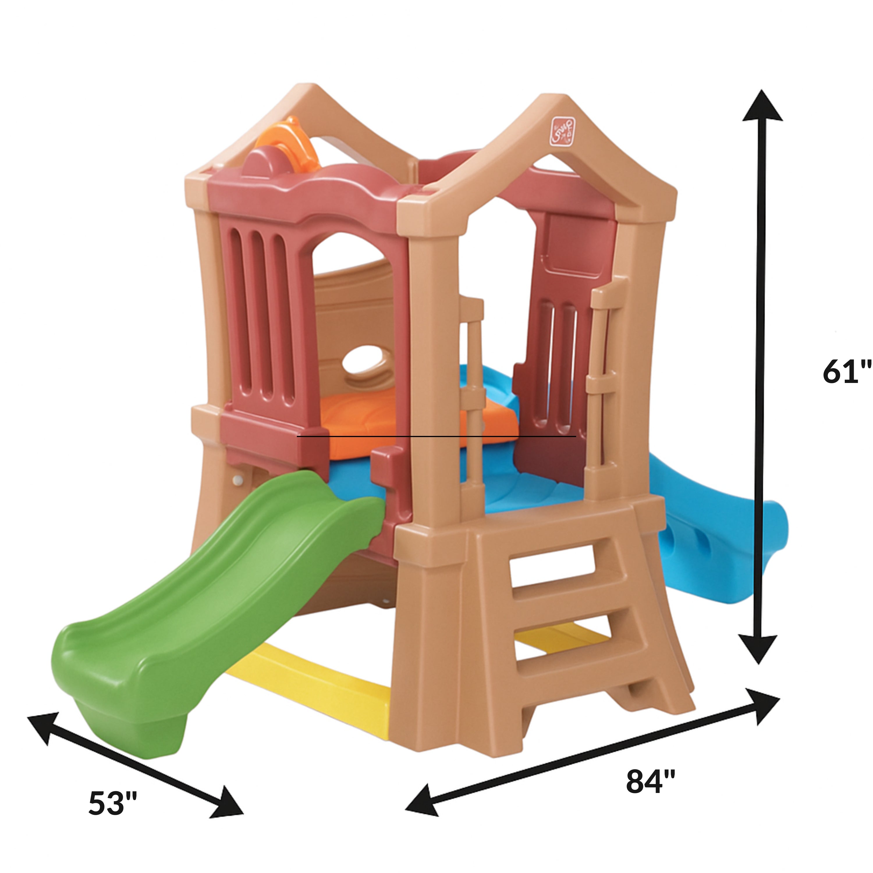 Toddler Outdoor Climber Playset with 2 Slides, Climbing Wall, Ladder & Steering Wheel