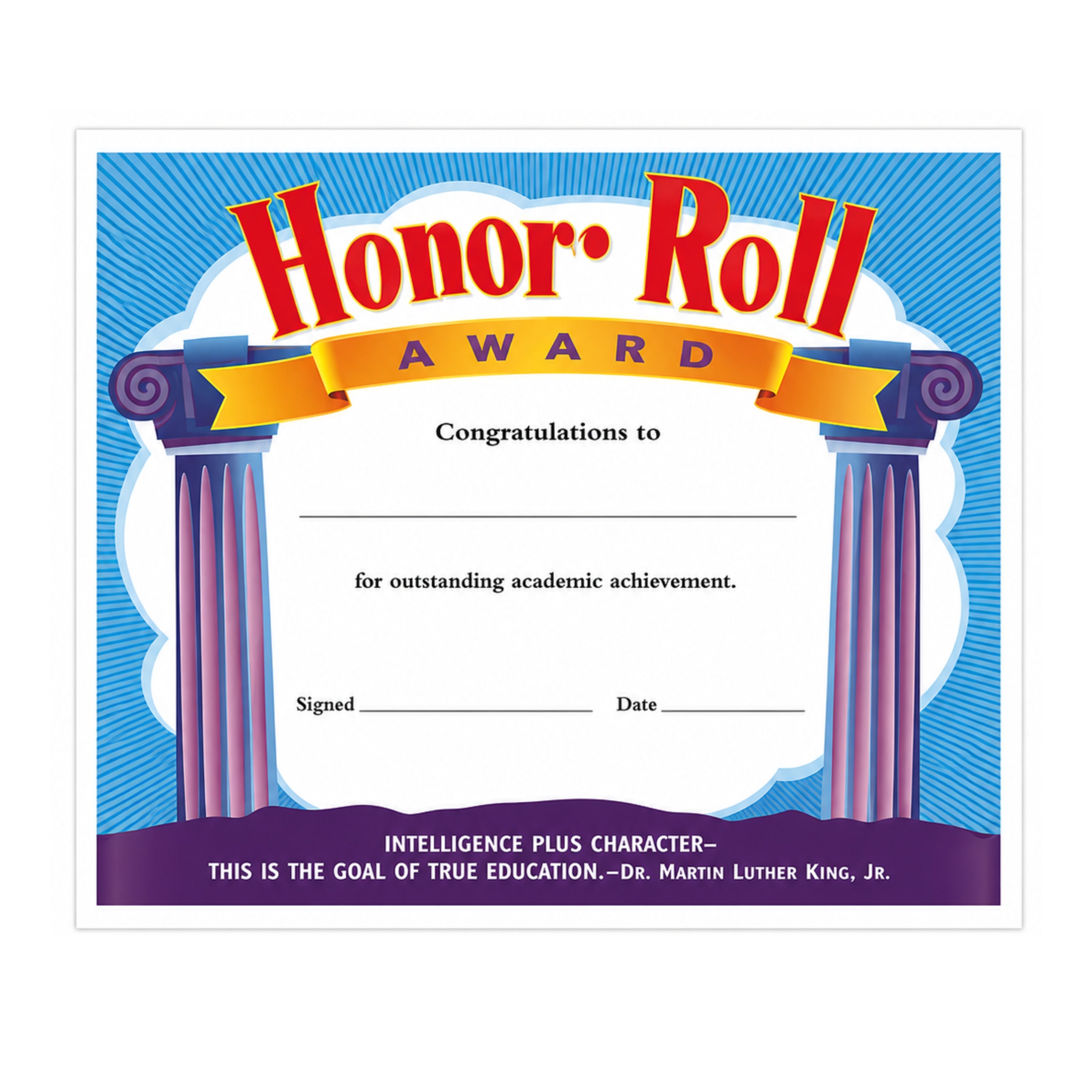 Honor Roll Award Colorful Classics Certificates, 30 ct