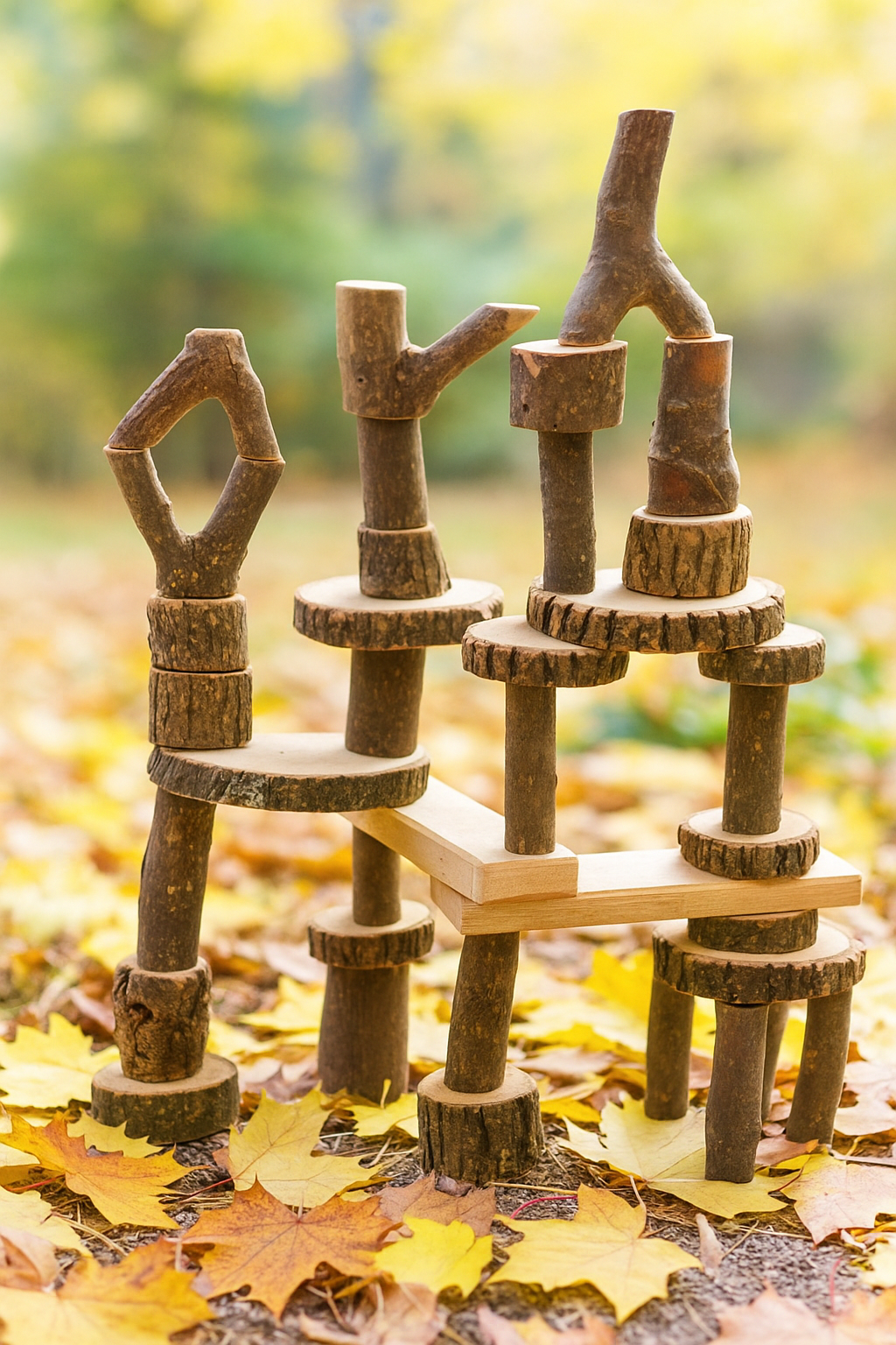 Tree Blocks with Bark | 36-Piece Eco-Friendly Set