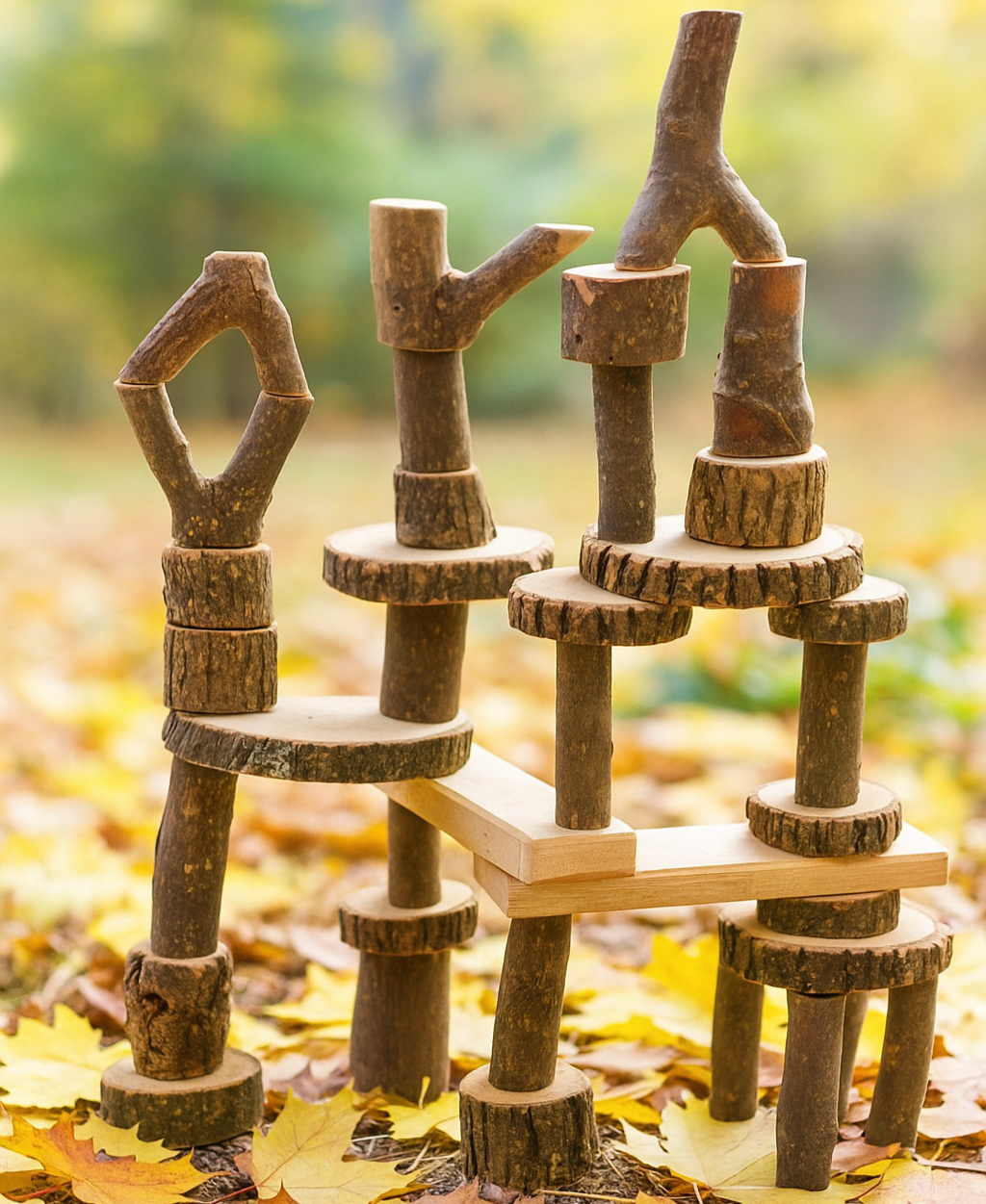 Tree Blocks with Bark | 36-Piece Eco-Friendly Set