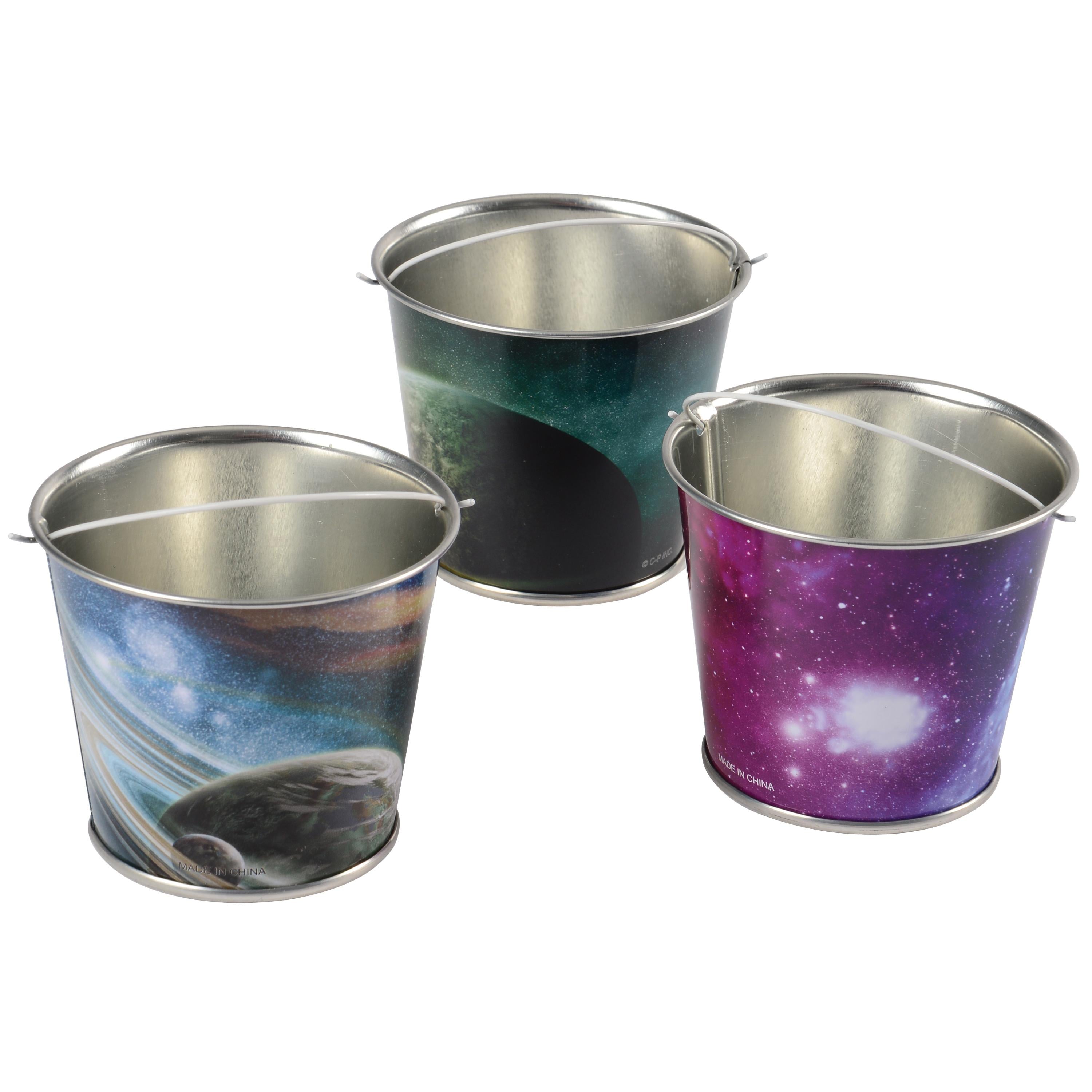 8" Space Metal Buckets – Set of 12