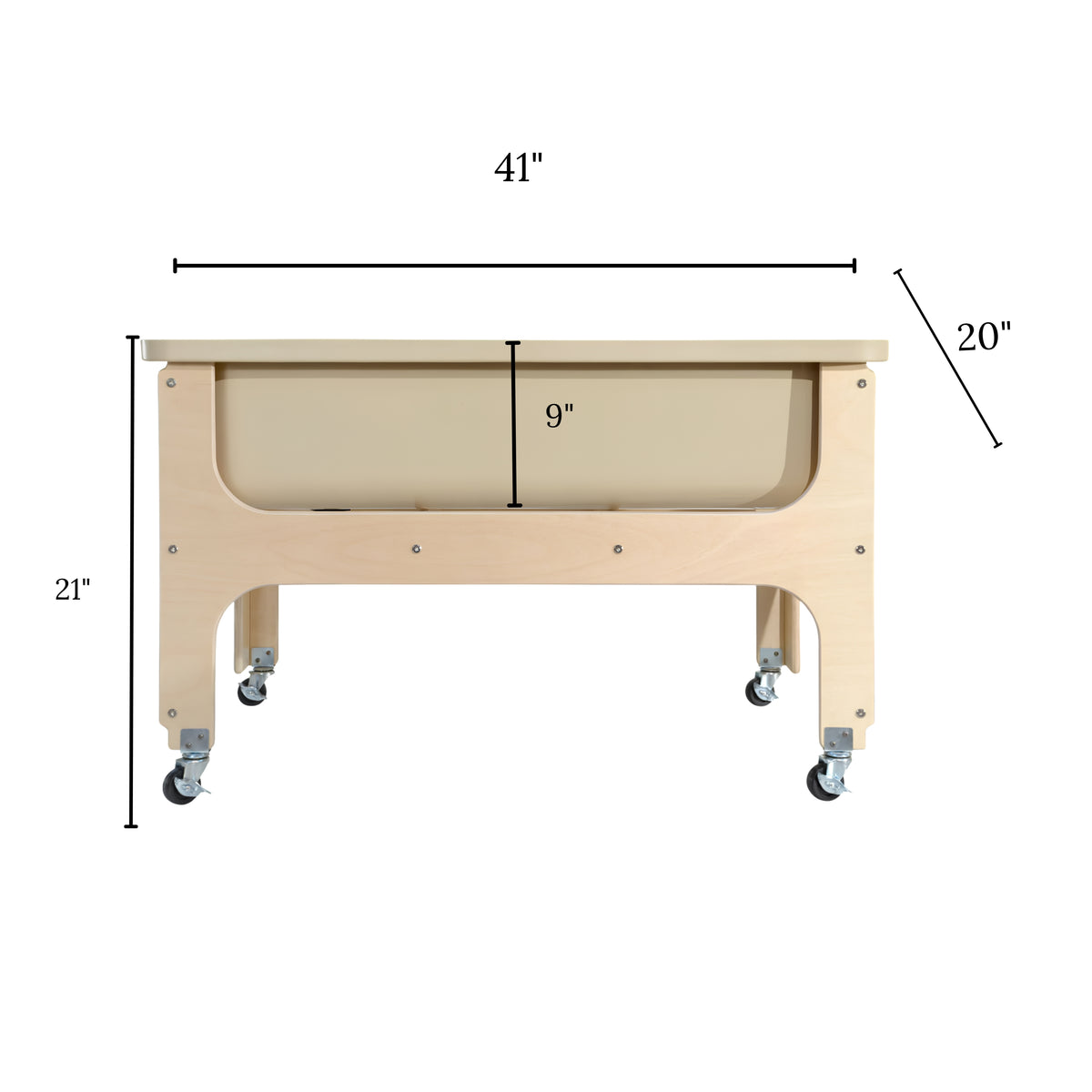 Toddler Sand & Water Sensory Table with Lid and Casters