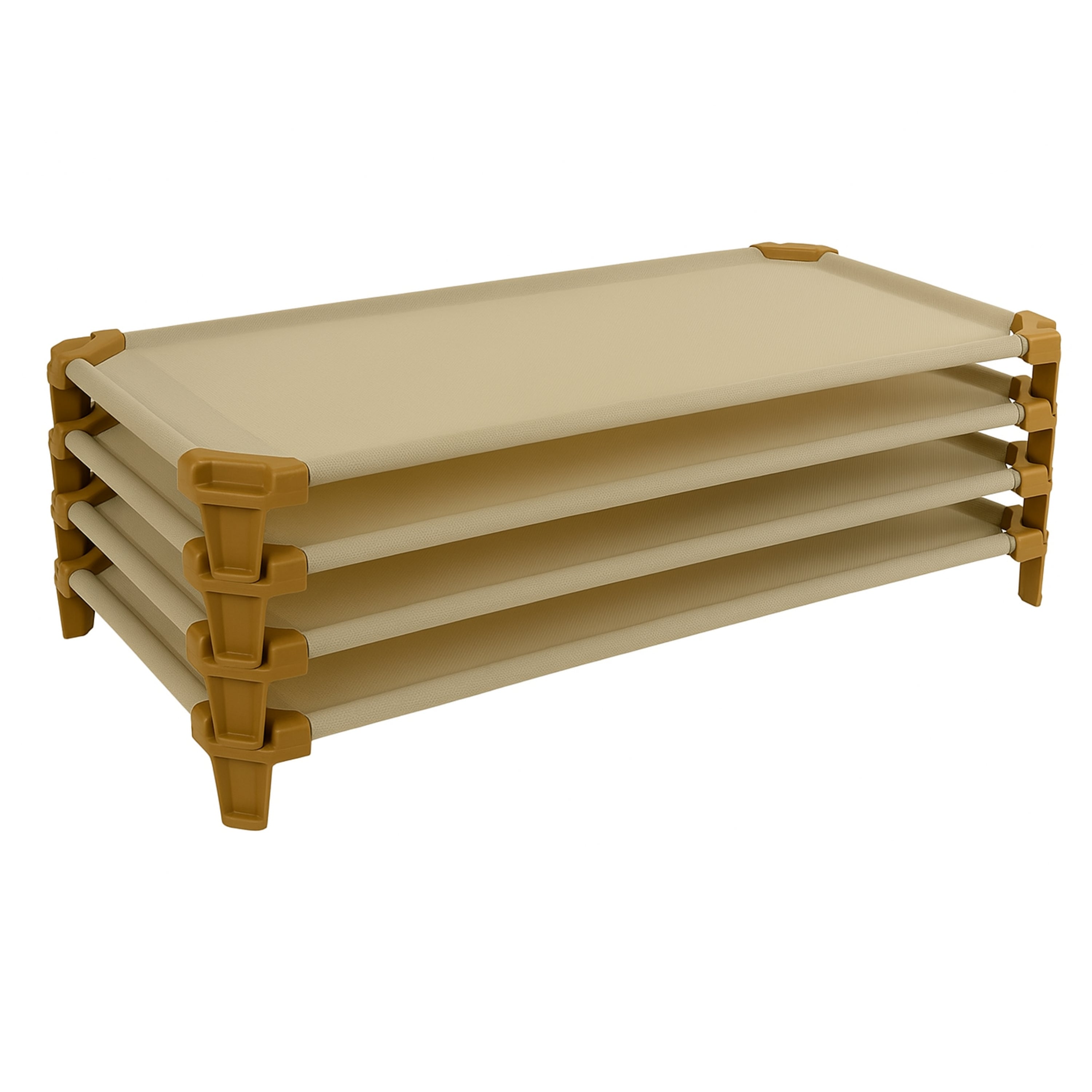 Standard Stackable Cot Bundle | Set of 4 Durable Preschool Nap Cots for Classroom & Daycare