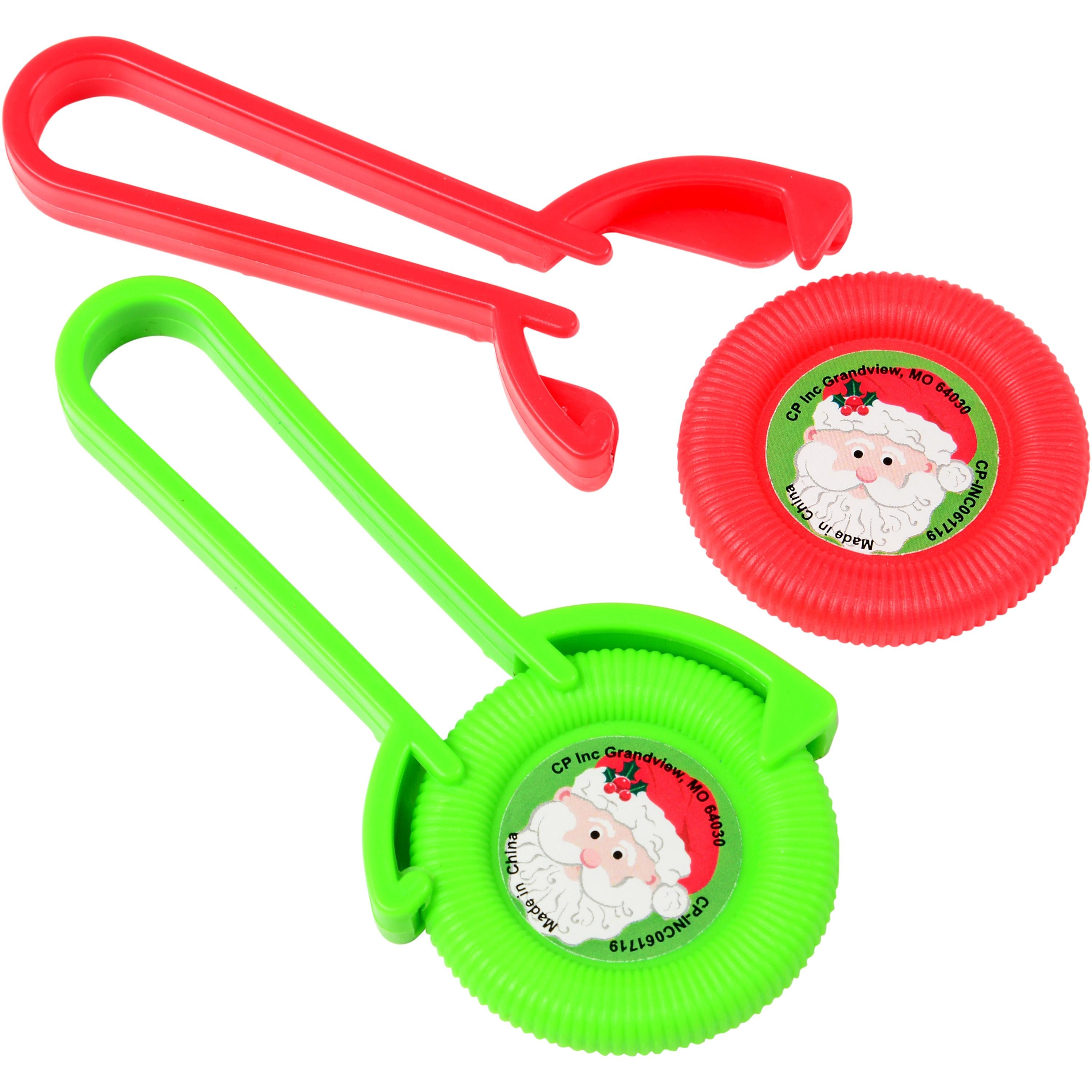 Christmas Disc Launchers – Holiday Flying Discs, 8-Pack Classroom Party Toys