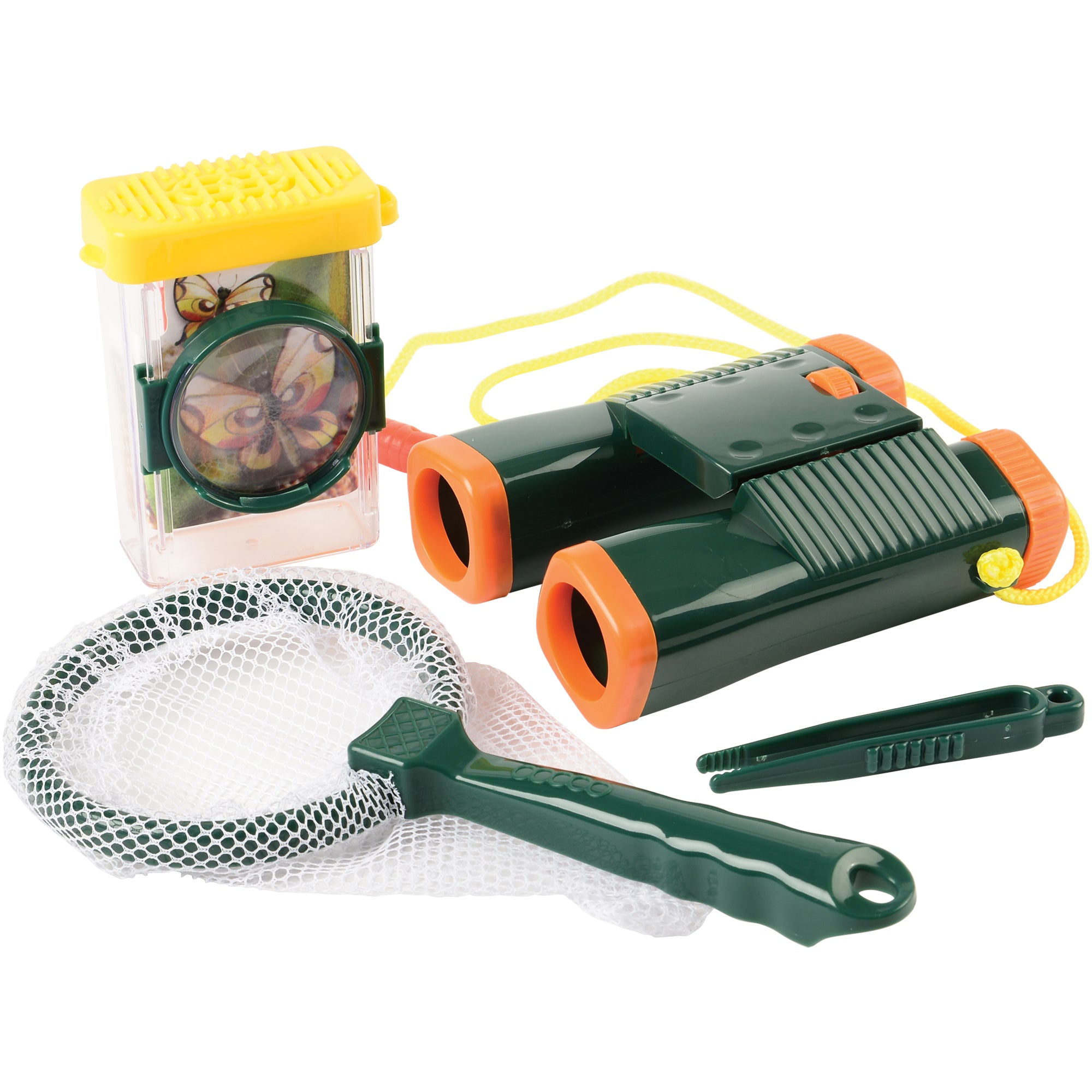 Children's nature exploration kit with binoculars