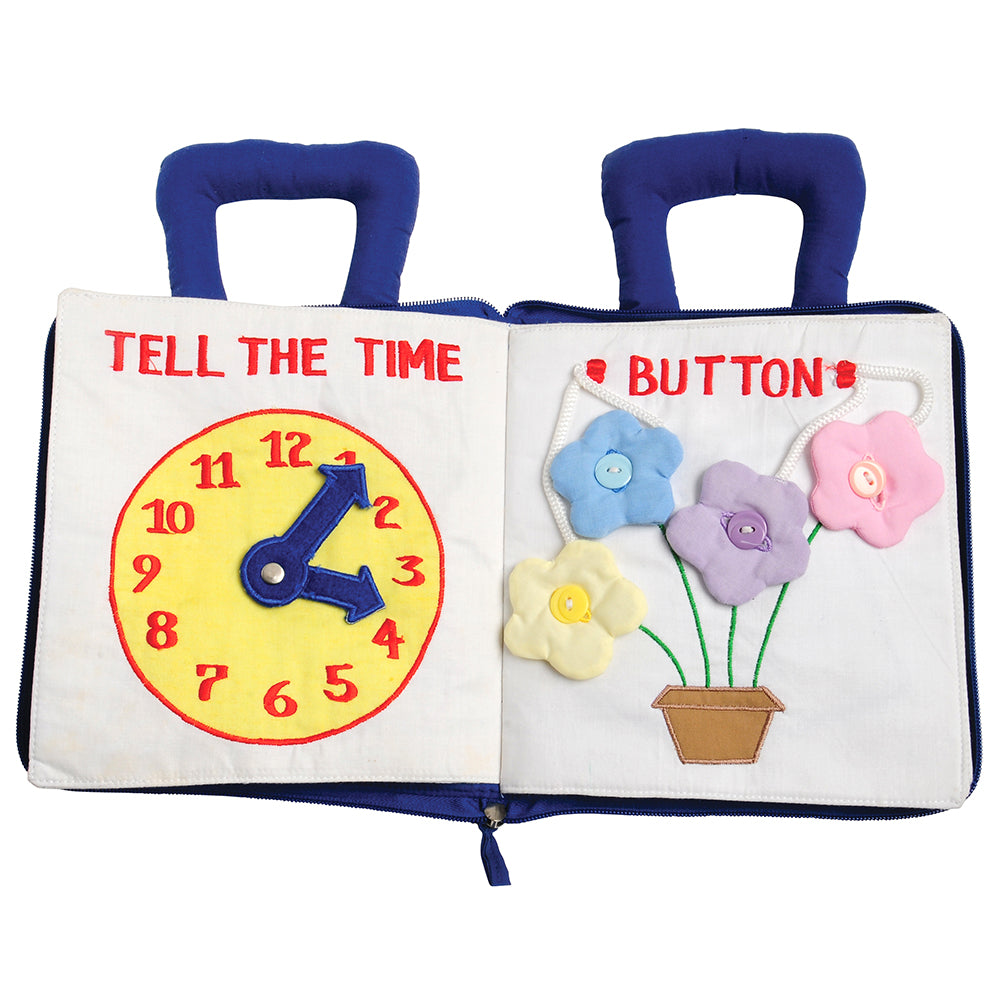 Inside Look of Quiet Book | Sensory Activity Cloth Book with Zipping, Lacing, Buttoning & More