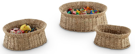 Seagrass Oval Storage Baskets, Set of 3