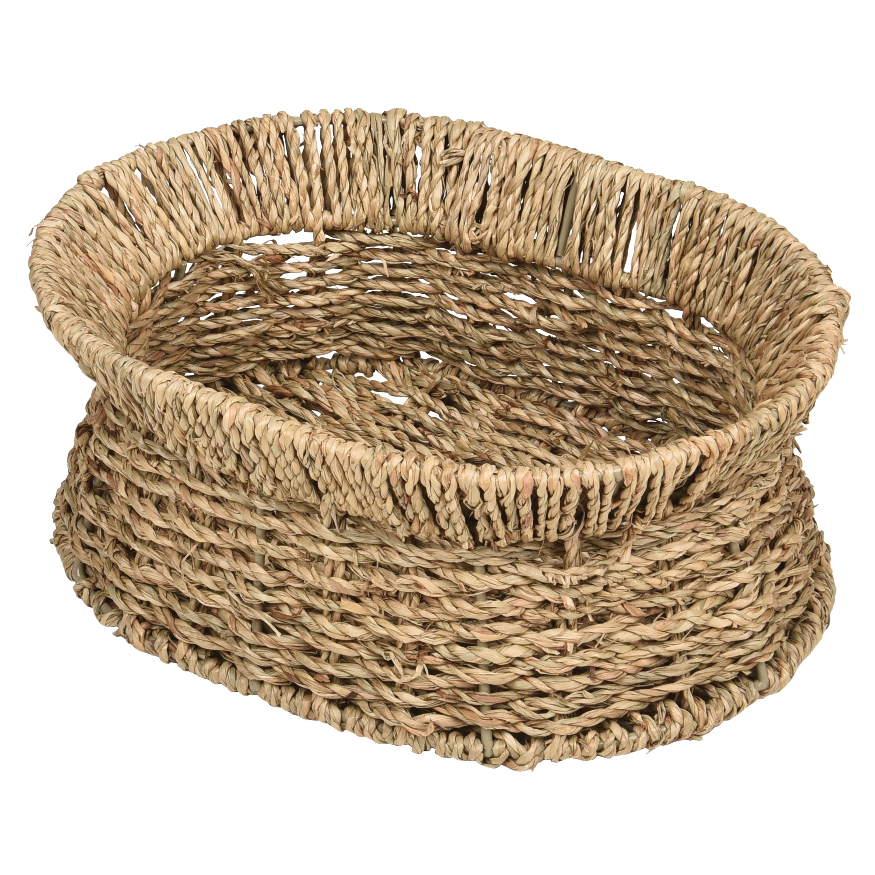Seagrass Oval Storage Baskets, Set of 3