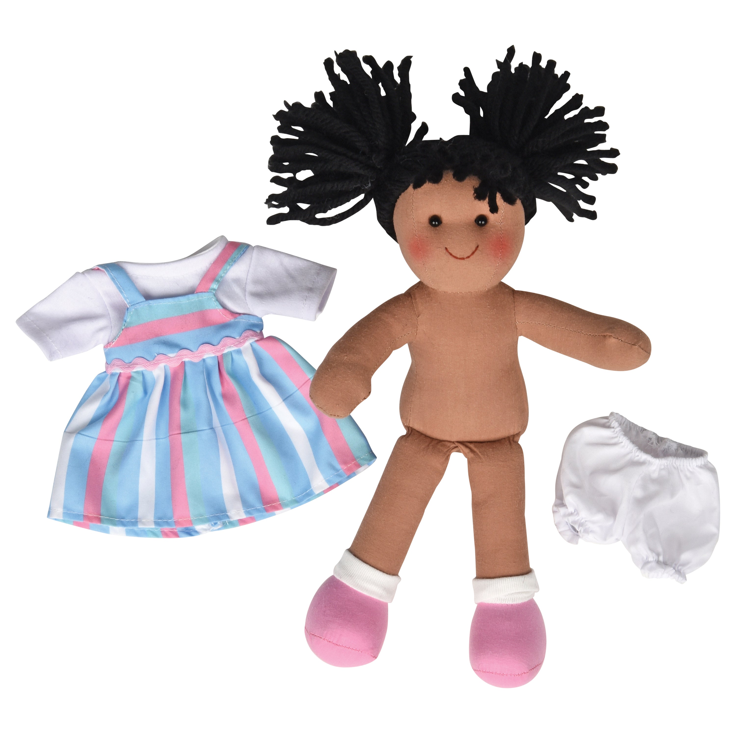 Multicultural Soft and Cuddly Kira Doll | 11 Inch Plush Ragdoll with Removable Clothing