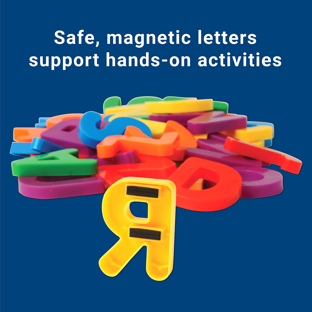 Showing Magnets on Giant Uppercase Magnetic Letters