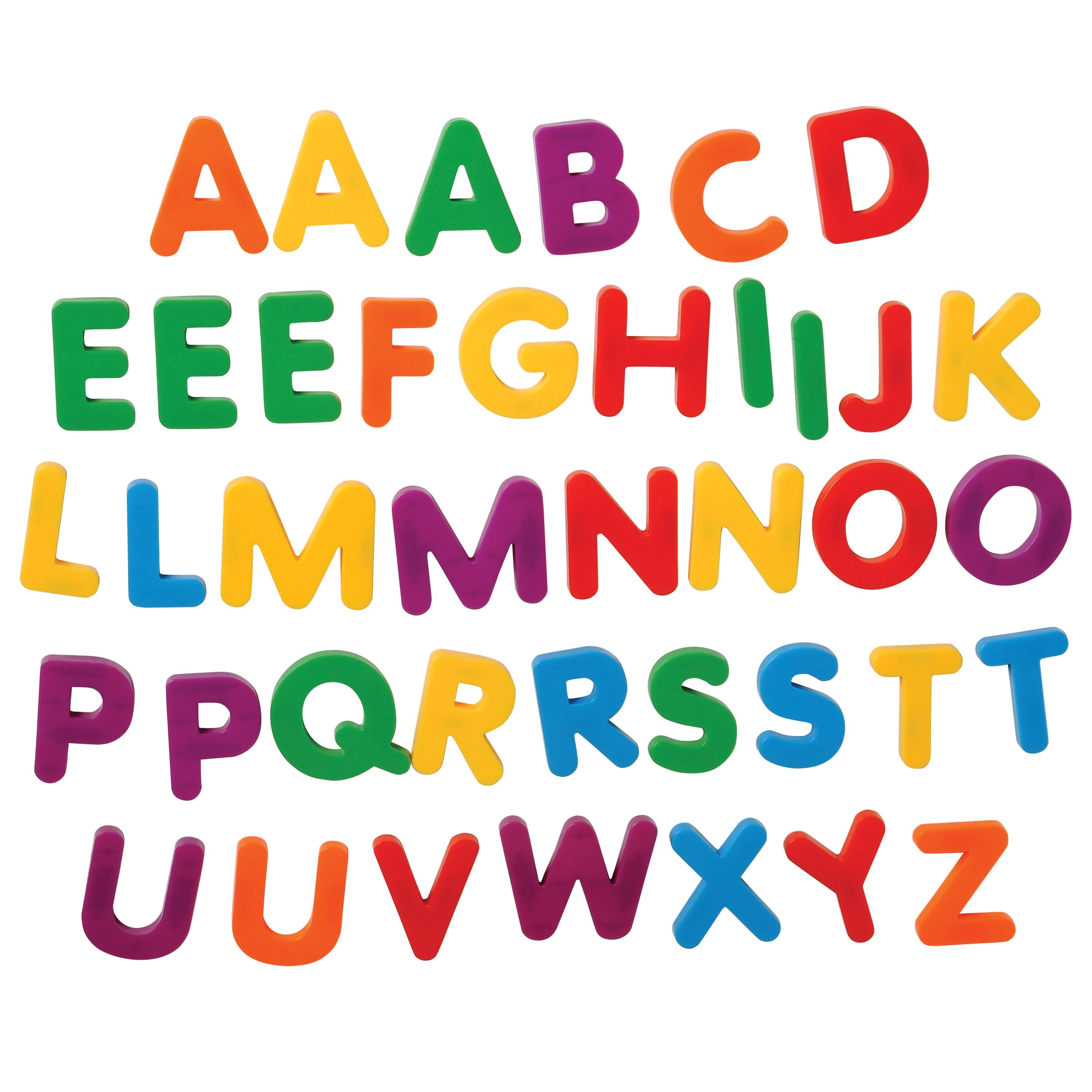 Colorful alphabet letters on a white background