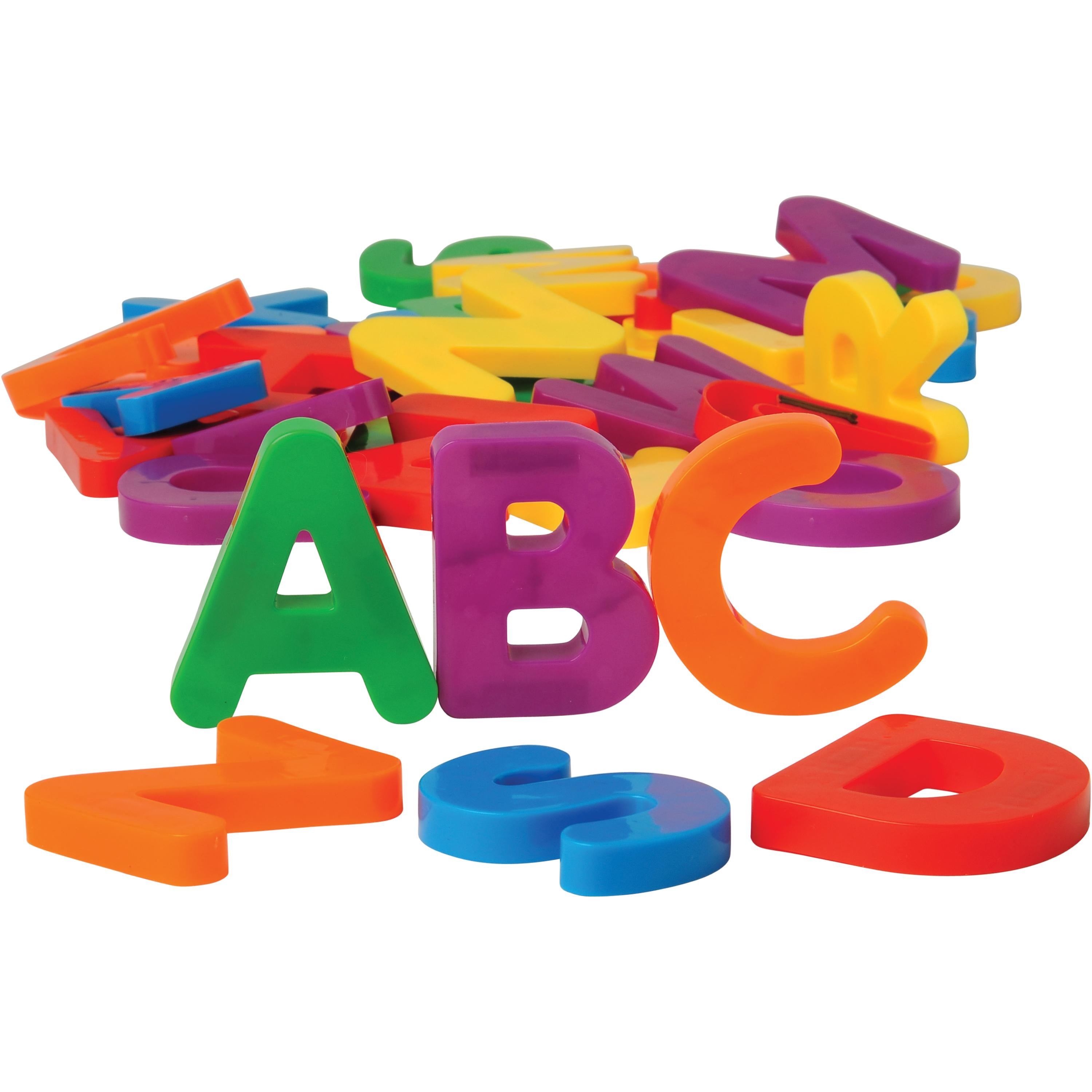 Colorful plastic letters on a white background