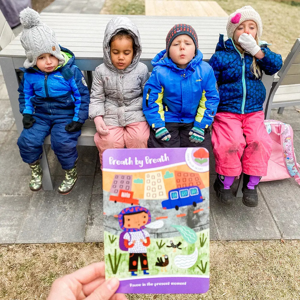 Kids earning About Breathing Techniques in the Outdoor Classroom