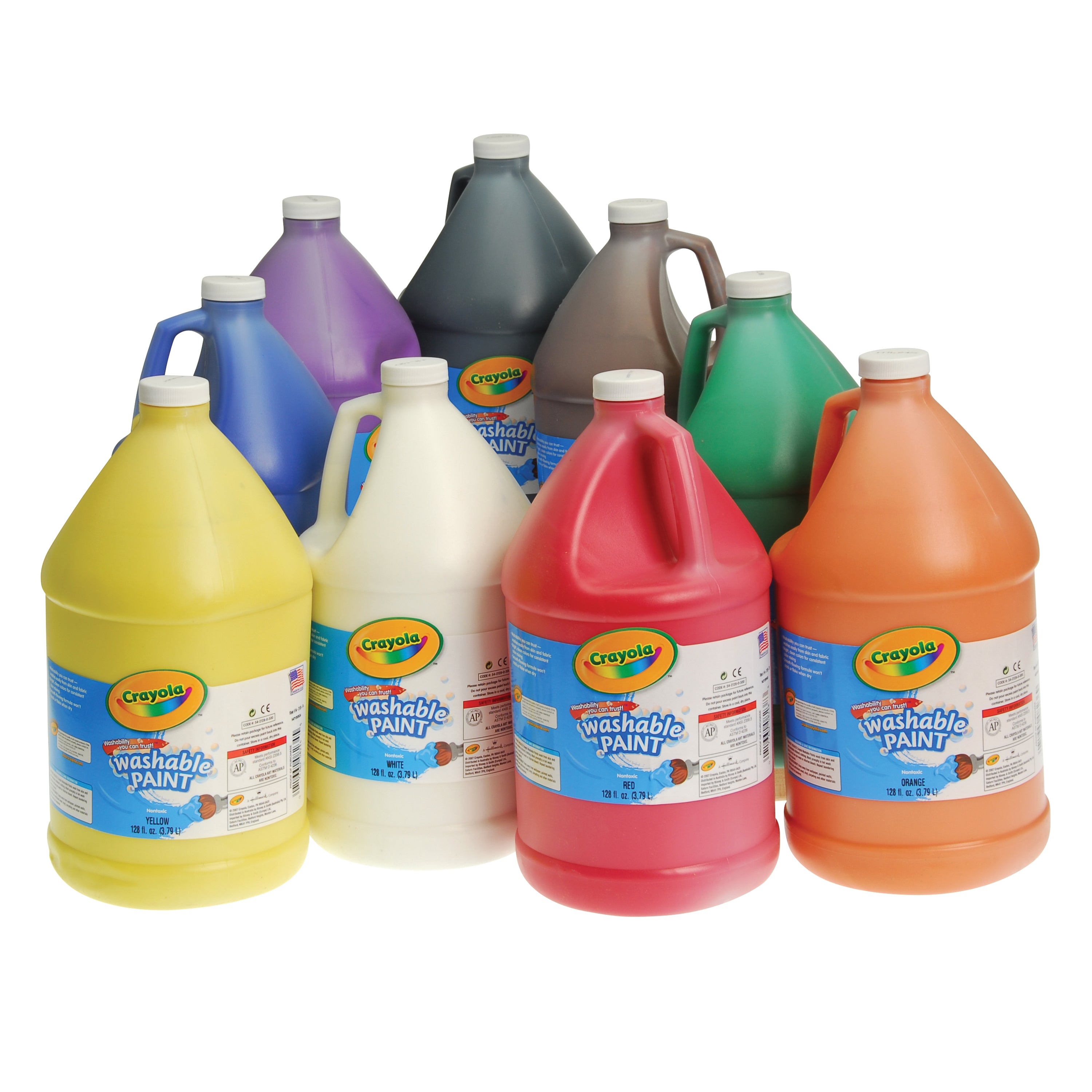 Crayola® Washable Tempera Paint - Set of 9 Gallons