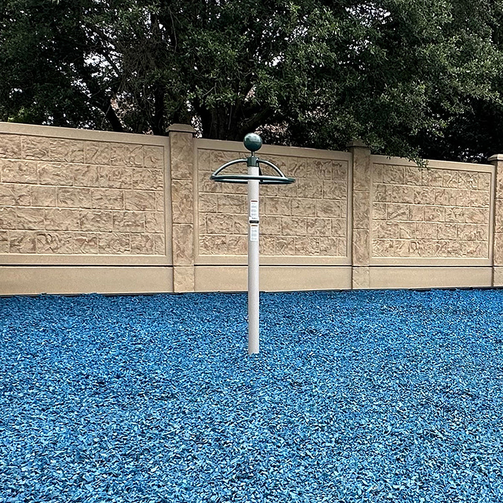 Mini Cyclone with Blue Mulch on Playground