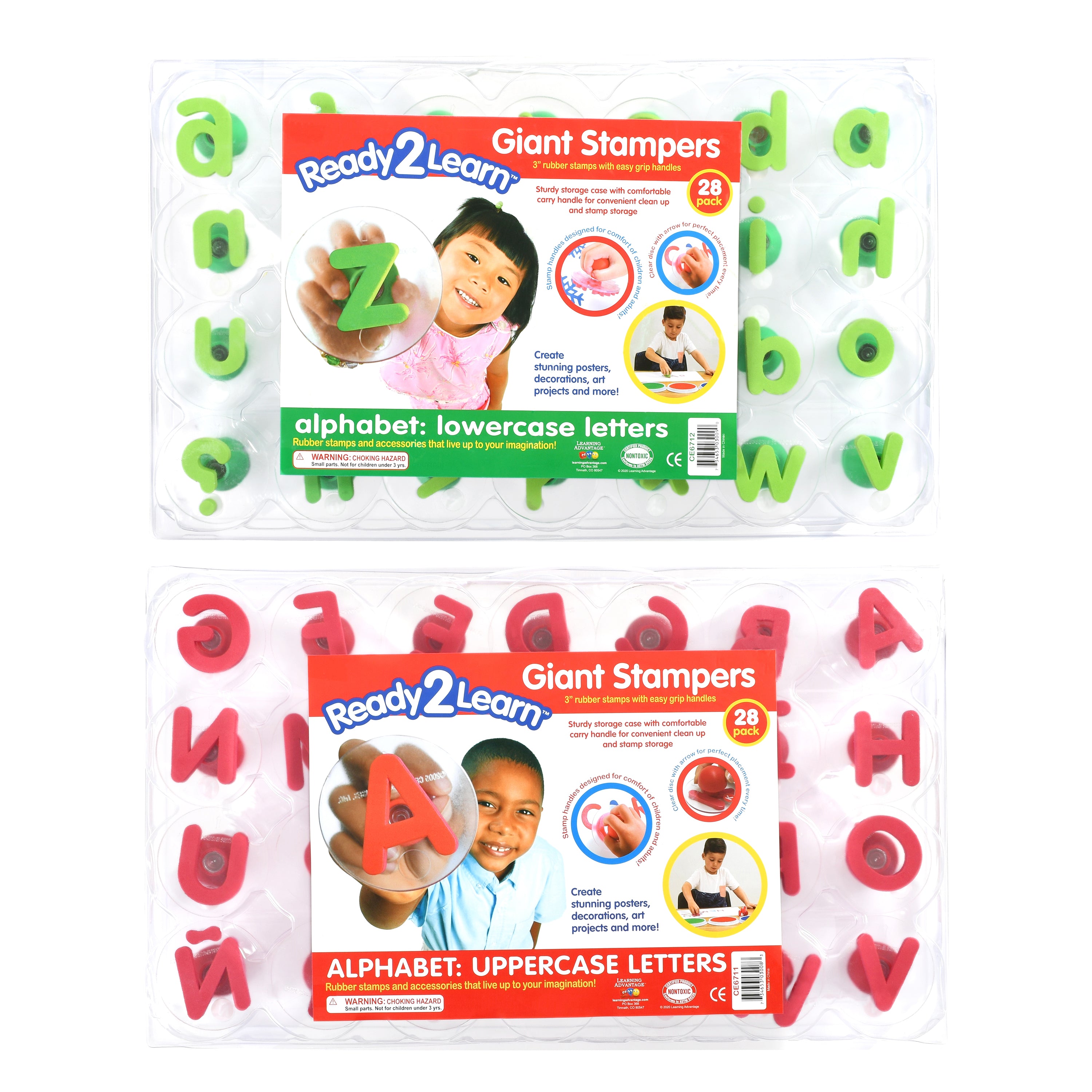 Knobbed Alphabet Stampers - Uppercase & Lowercase