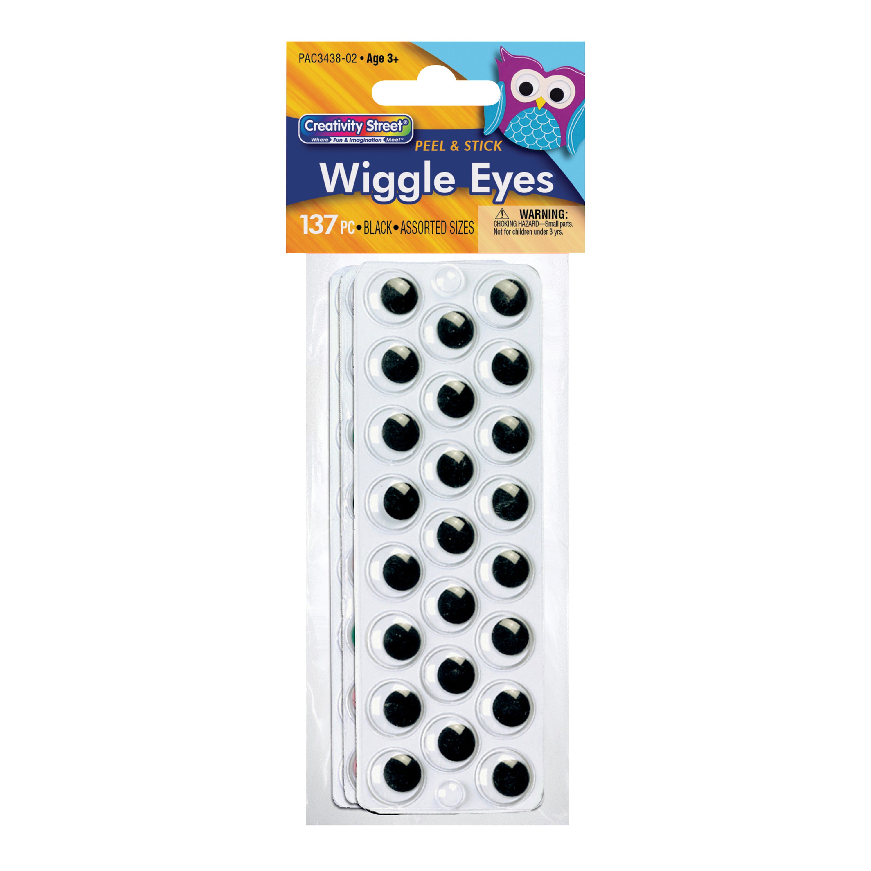 Peel 'N Stick Wiggle Eyes - Black 137 pcs.