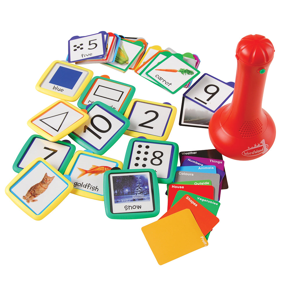 Word Wand Interactive Literacy Game | Voice Recorder with 200 Picture & Blank Cards