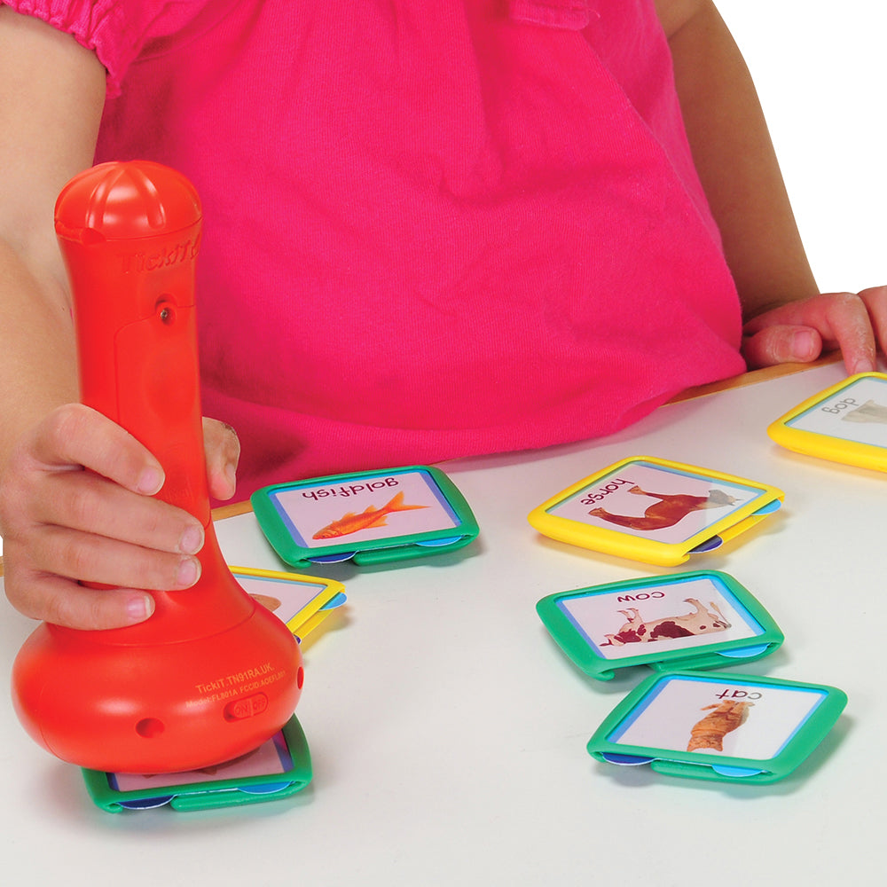 Close-up of Word Wand Interactive Literacy Game | Voice Recorder with 200 Picture & Blank Cards