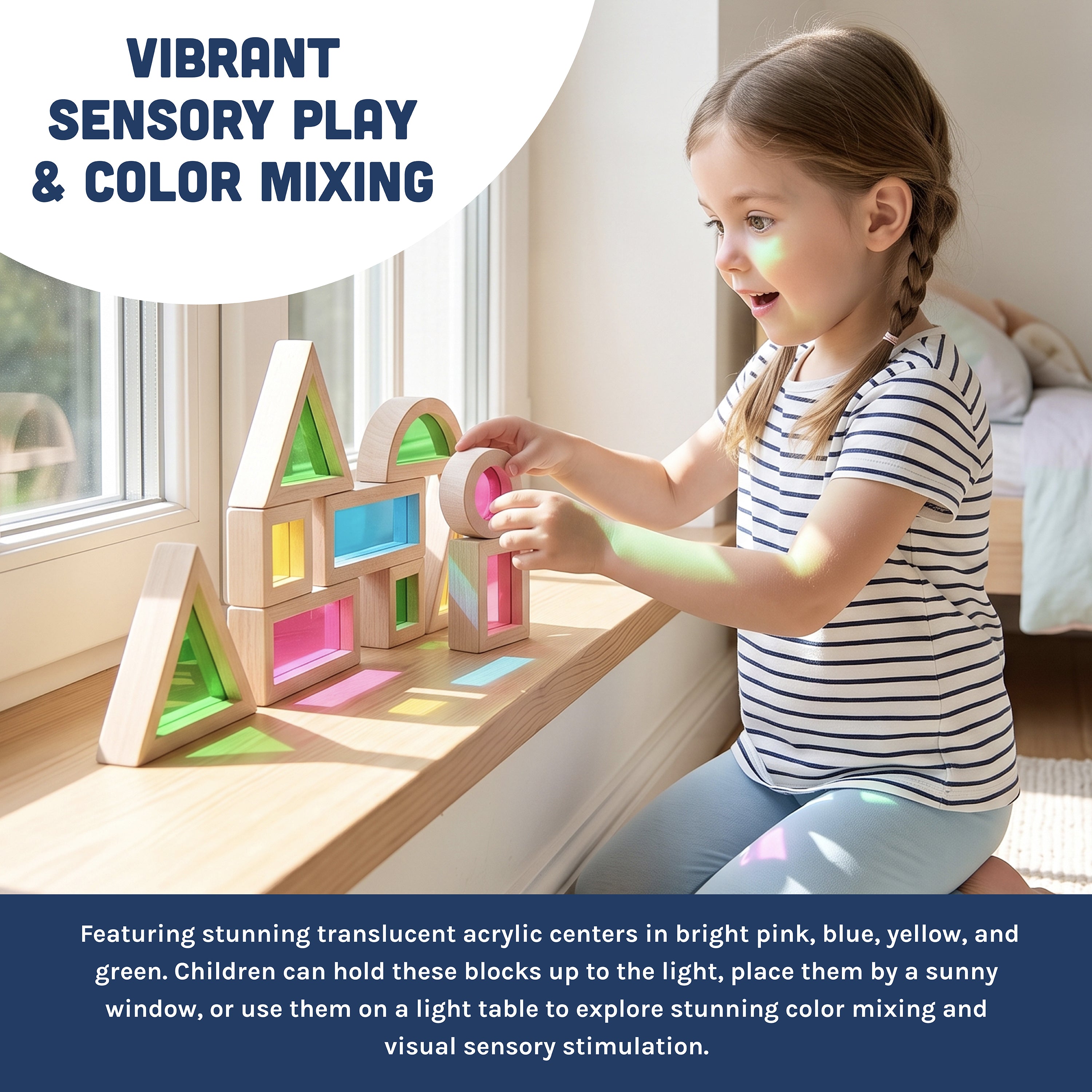 STEM Color Mixing Building Blocks | 24-Piece Light Table Set