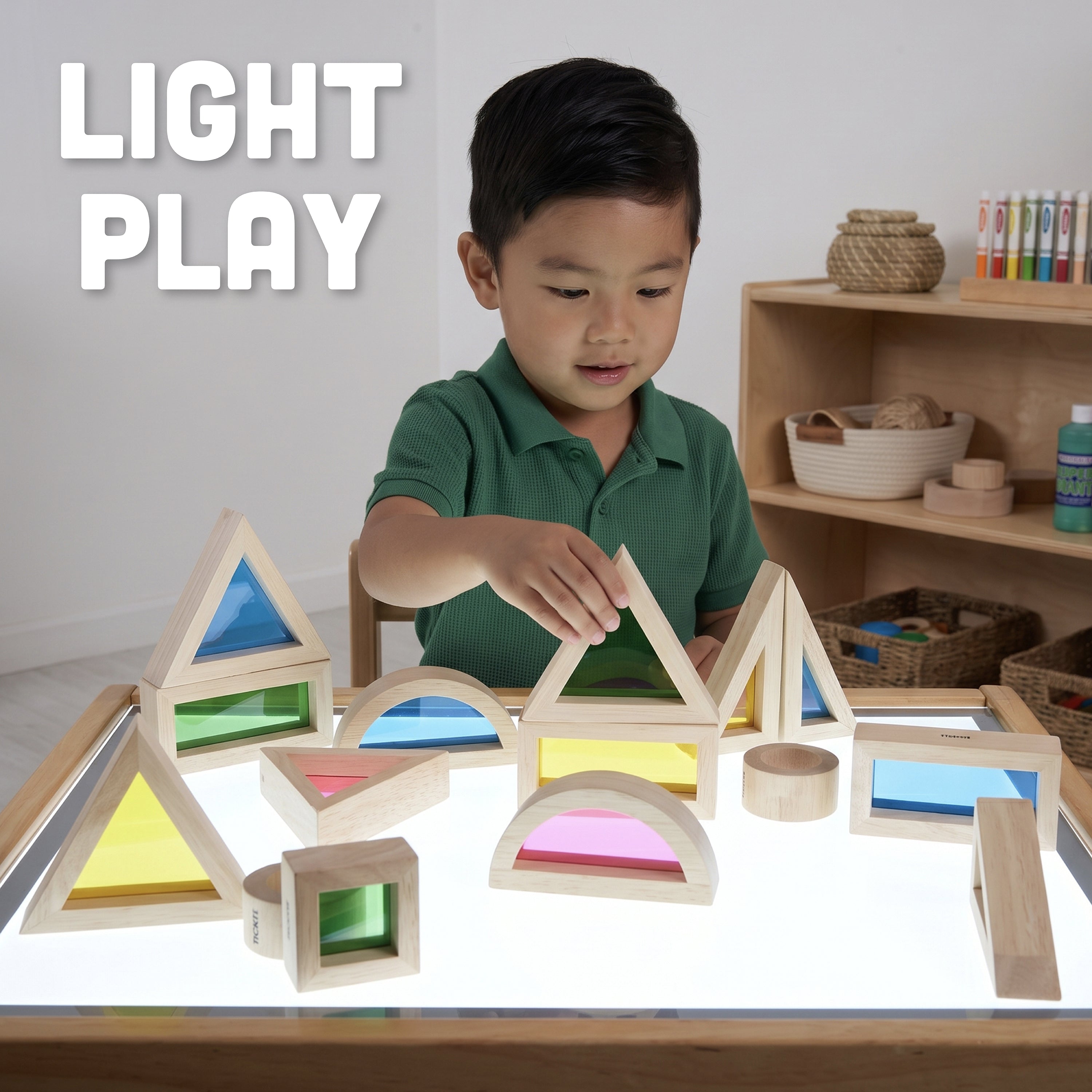 STEM Color Mixing Building Blocks | 24-Piece Light Table Set