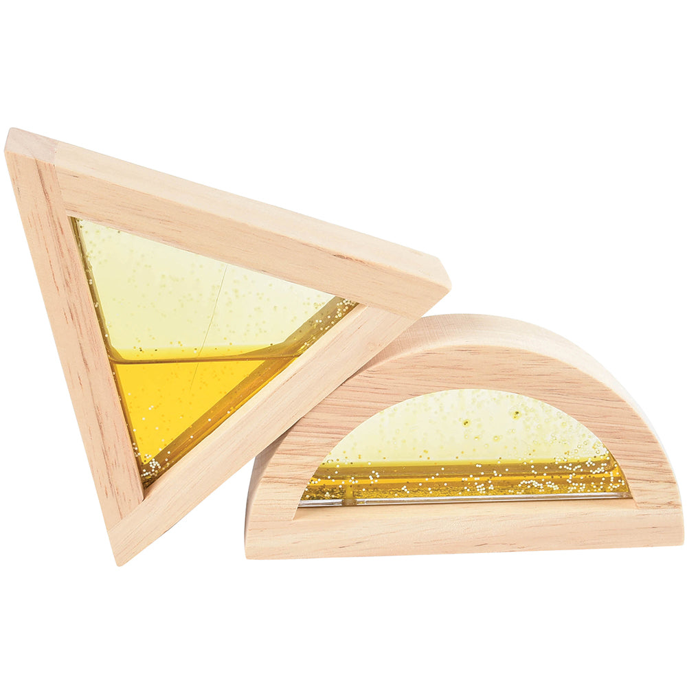 Glitter water blocks with yellow dye