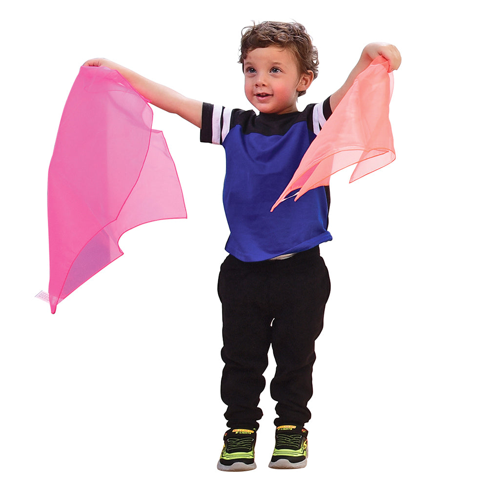 Kid with Music & Movement Scarves in Each Hand
