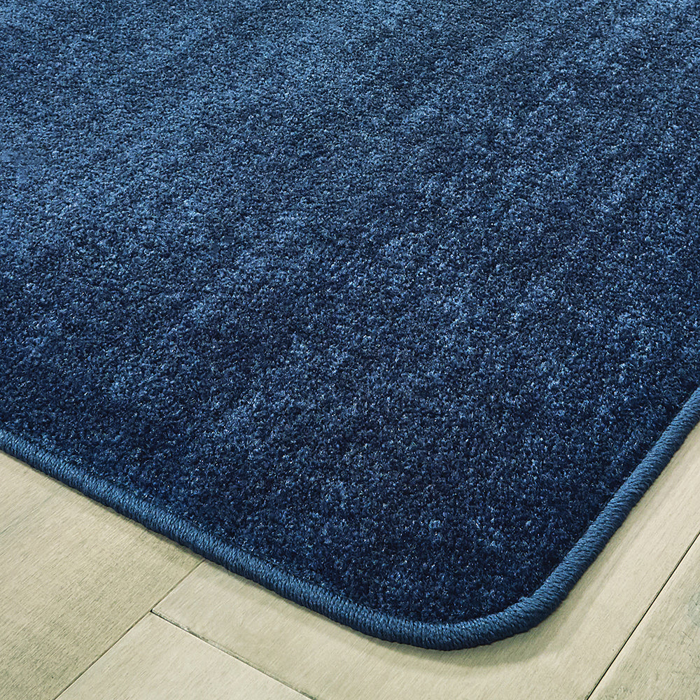 Serged Corner of Blueberry 4' x 6' Rectangle Classroom Rug