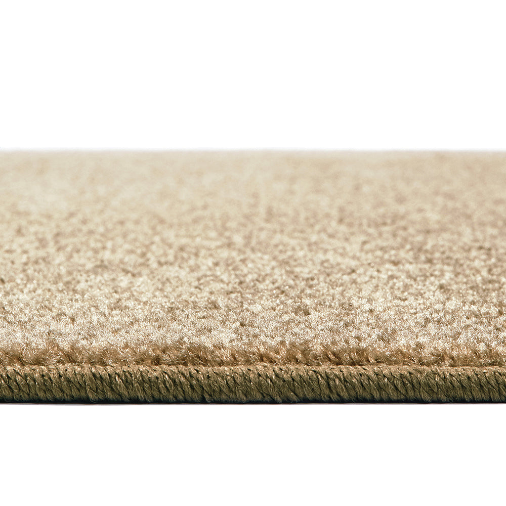 Close-up of serged edge of Carpet for Kids® Sahara 4' x 6' Rectangle Classroom Rug