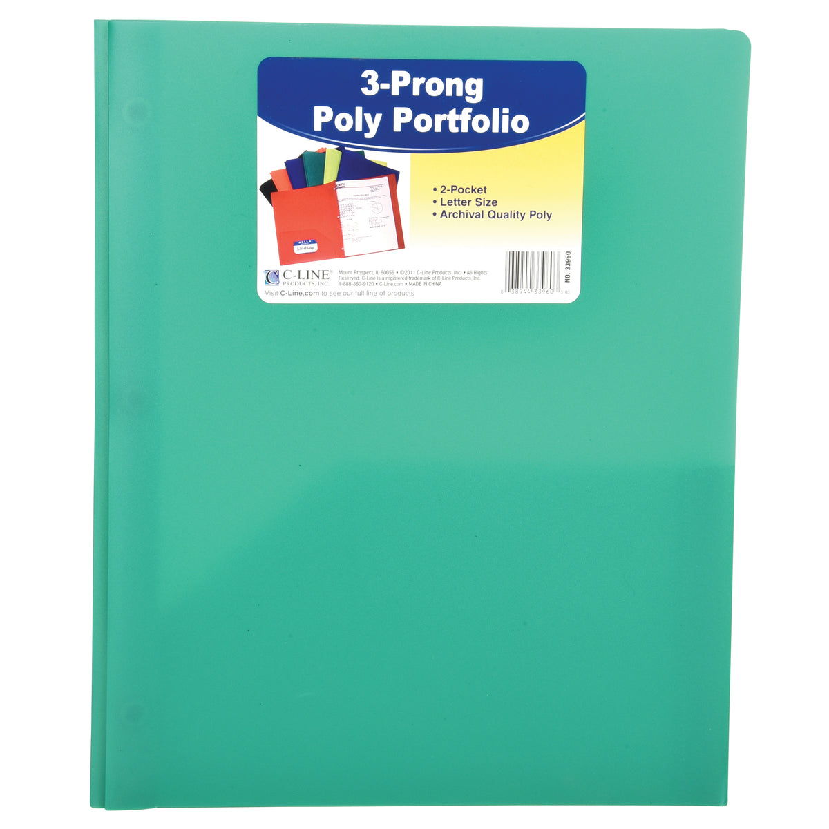 Two Pocket Portfolio with Prongs