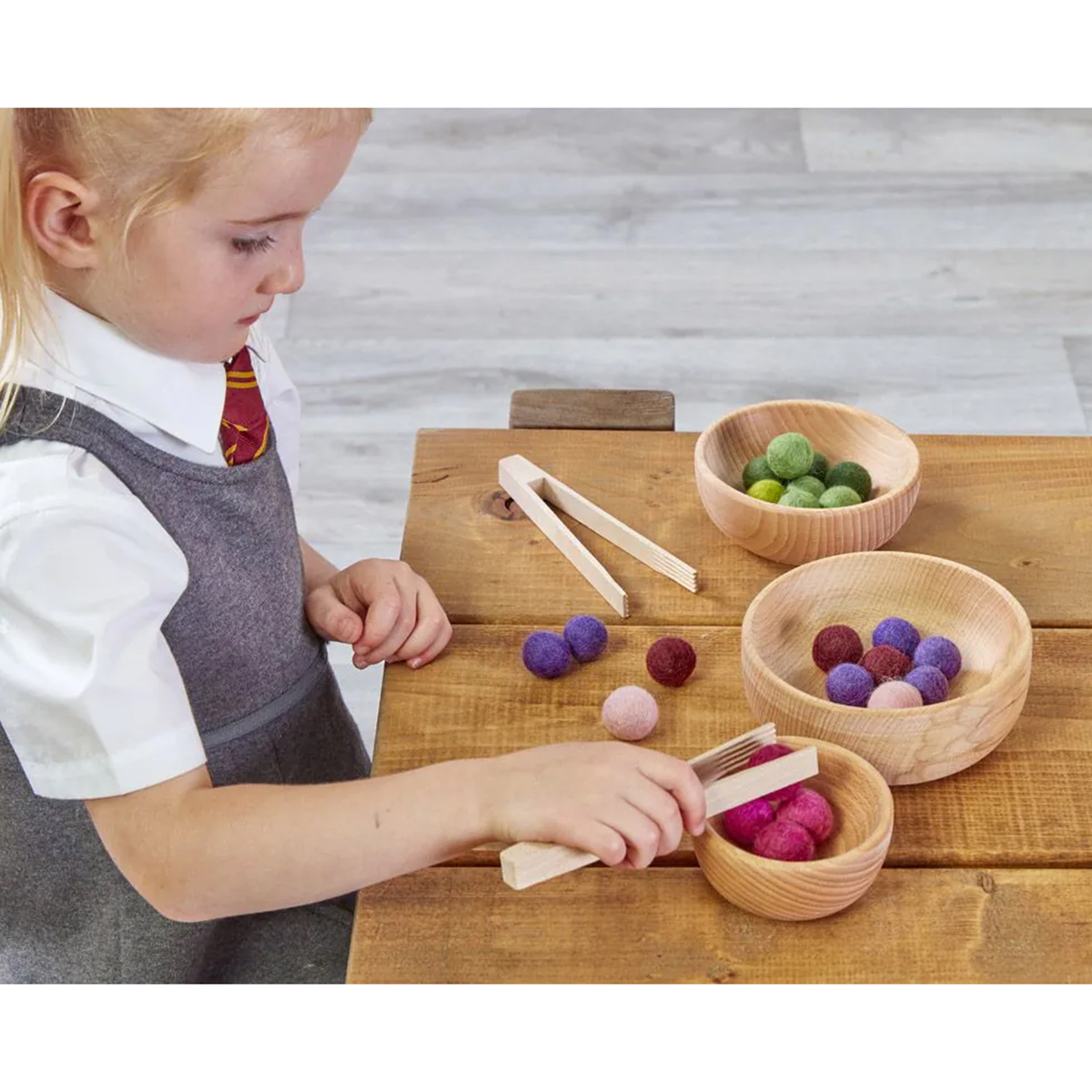 Wooden Nesting Bowls | Montessori Sorting, Sensory & Loose Parts 3-Piece Play Set