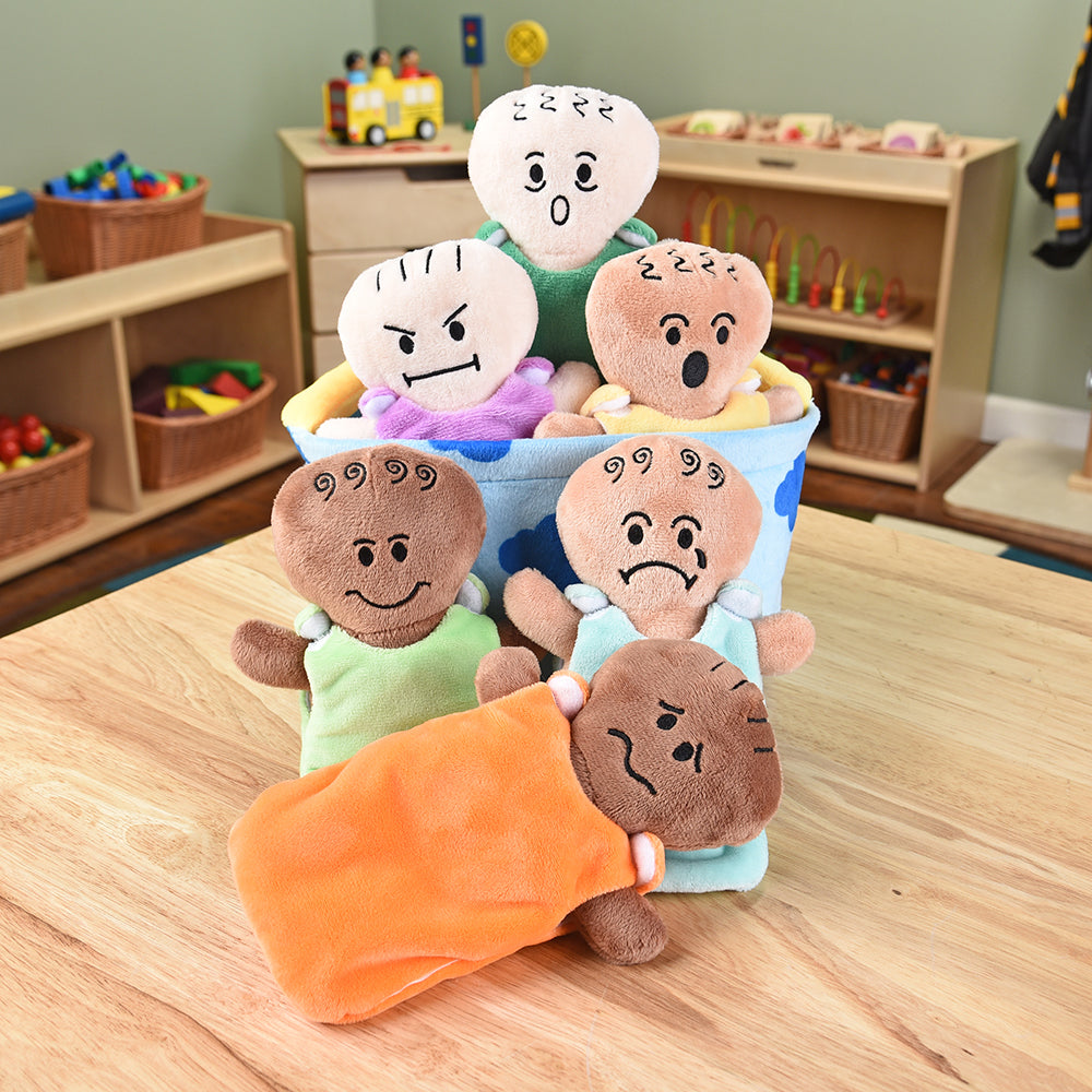 Diverse Plush Expression Baby Dolls in the Classroom