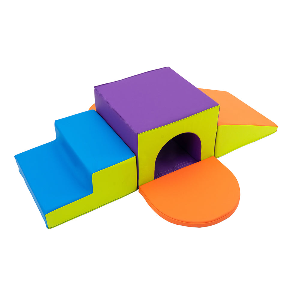 Colorful foam blocks on a white background