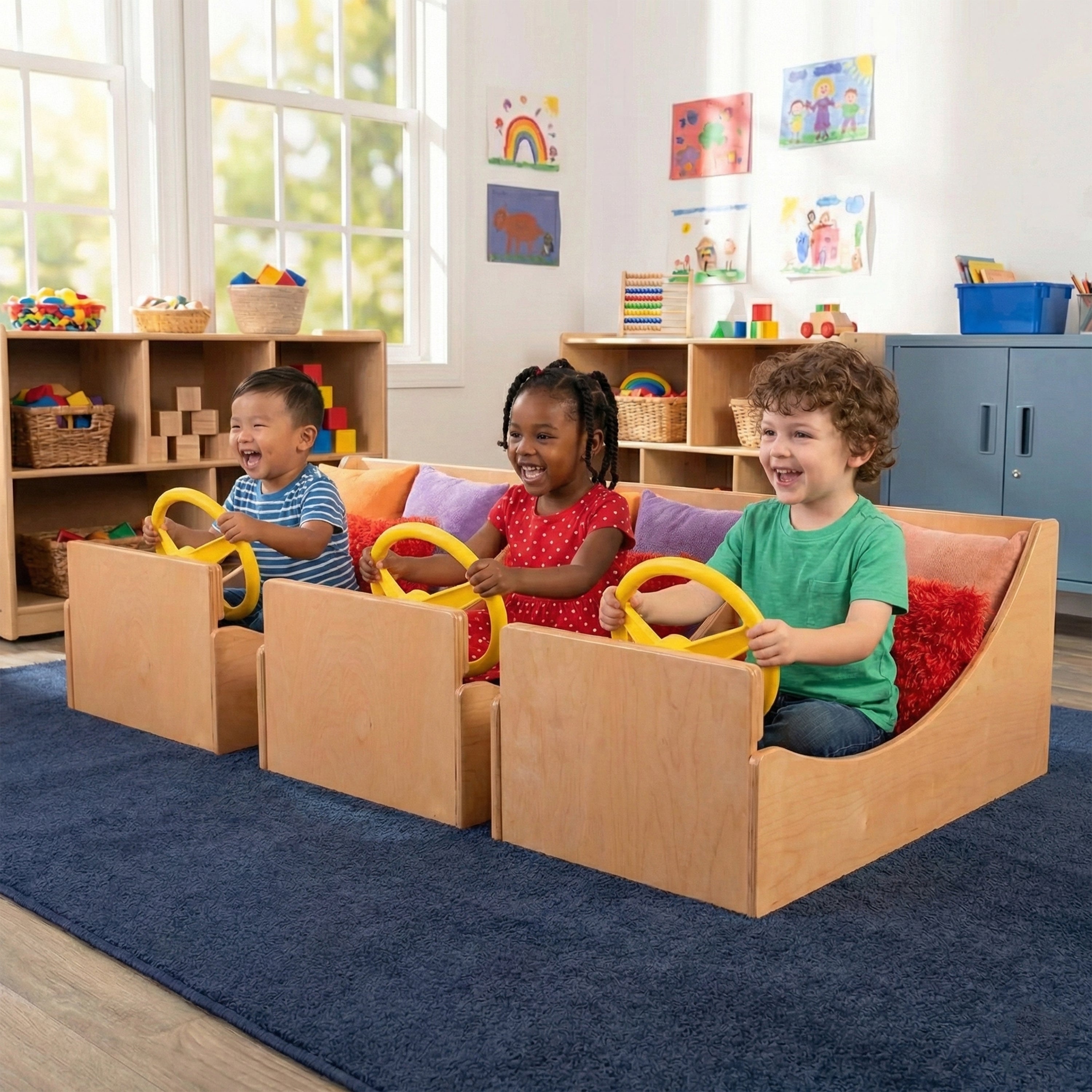 Get-In-'N-Go Imaginative Car Play Bundle | Set of 3 Wooden Driving Boxes