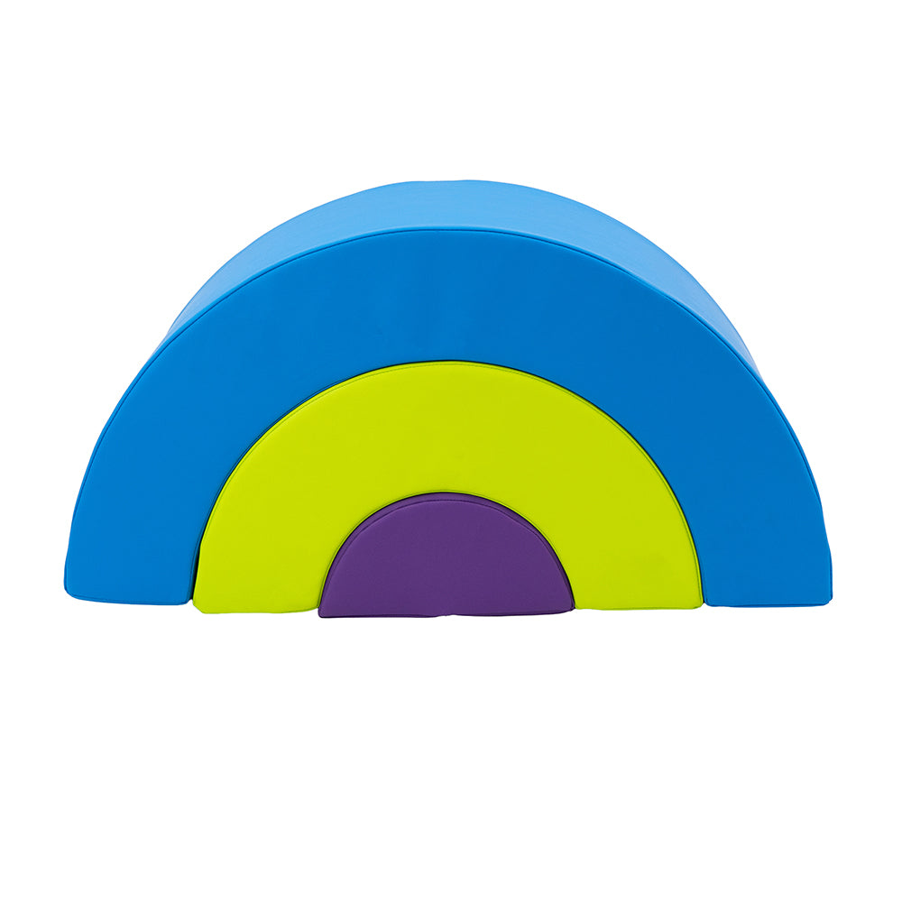 Colorful arch-shaped blocks on a white background