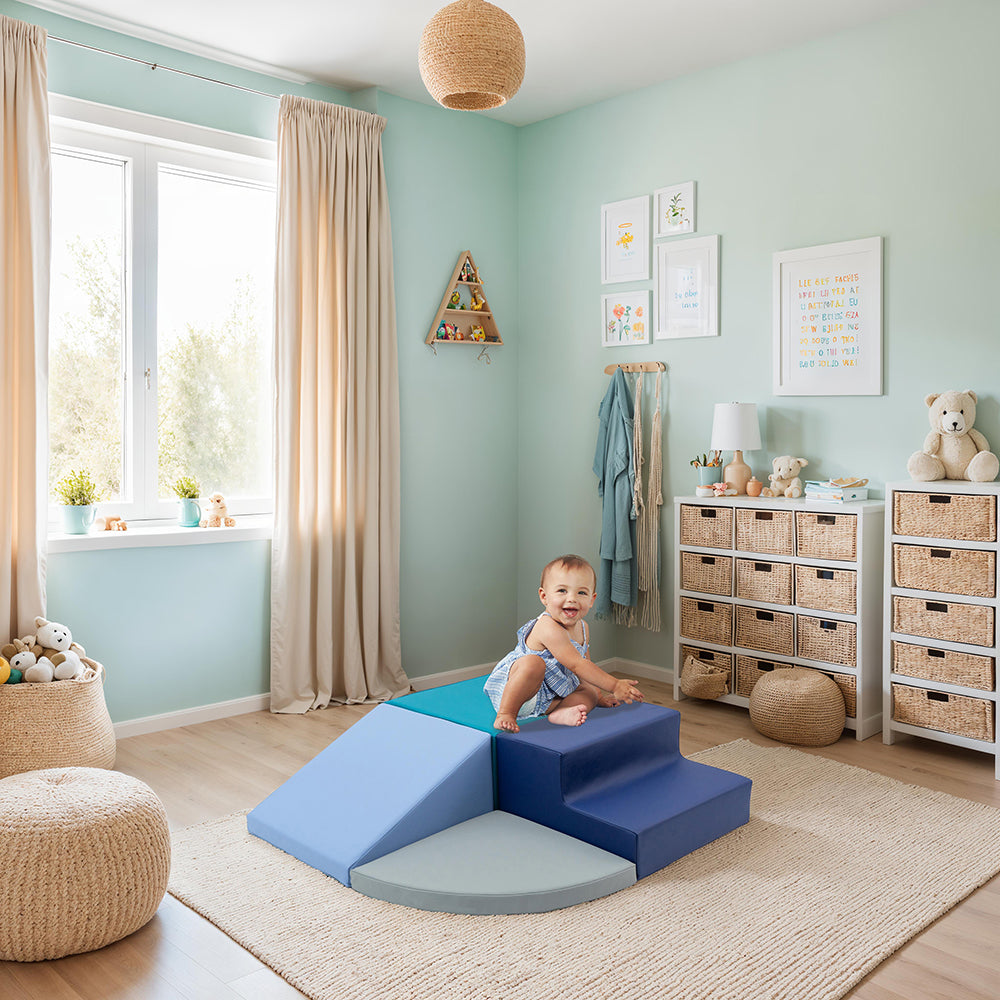 Toddler Playtime Corner Climber Set pictured in a playroom